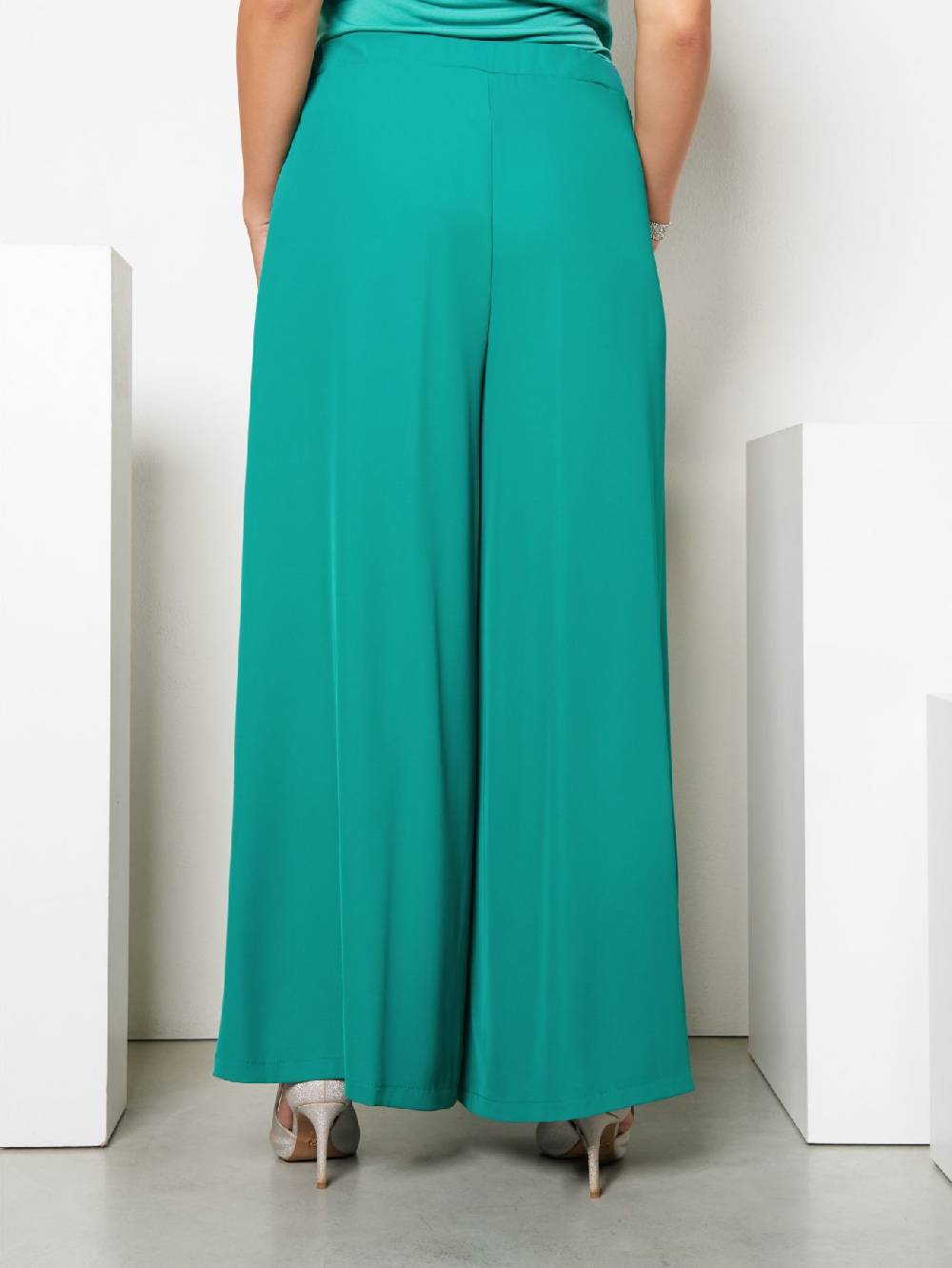 Rinascimento Pantaloni Palazzo Curvy Verde Giada