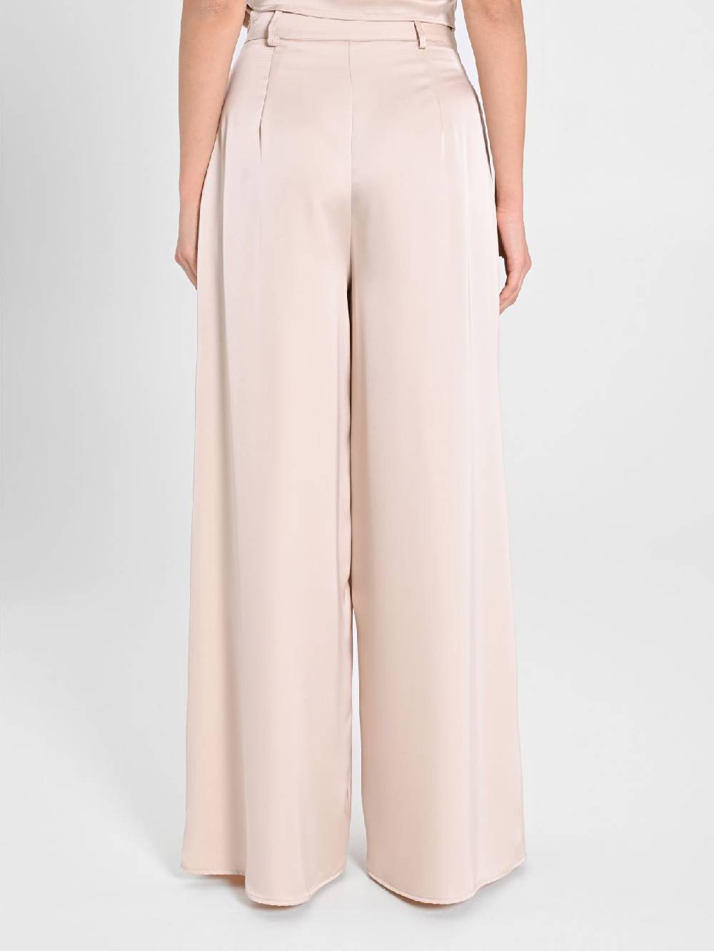 Rinascimento Pantaloni Palazzo In Satin Beige