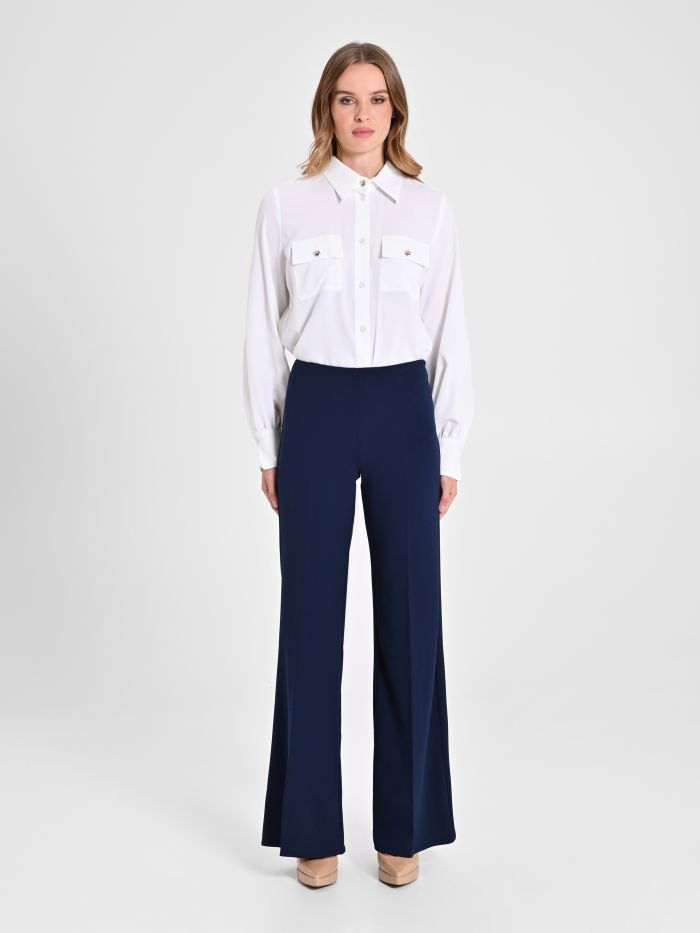 Rinascimento Pantaloni Palazzo In Scuba Crèpe