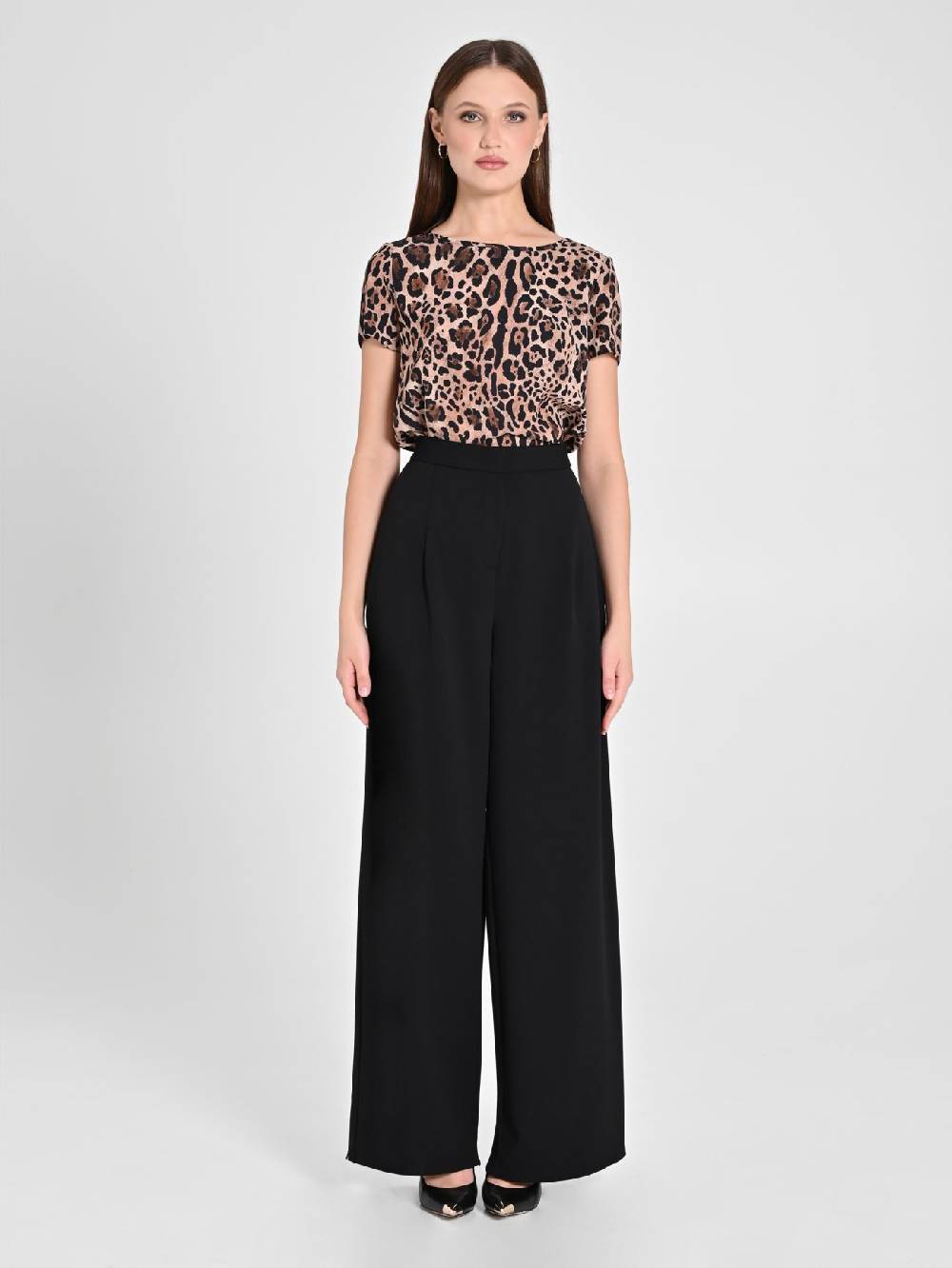 Rinascimento Pantaloni Palazzo In Scuba Mano Crepe