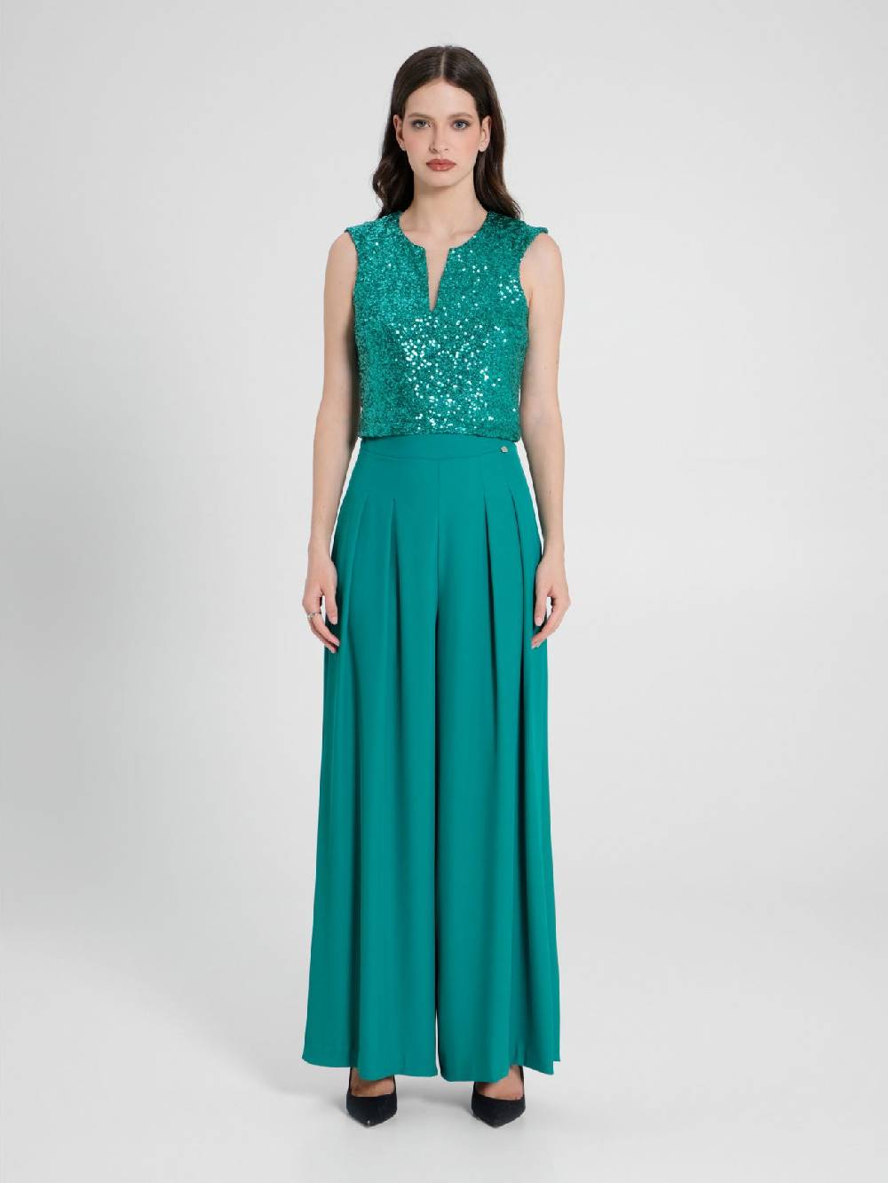 Rinascimento Pantaloni Palazzo Verde Giada