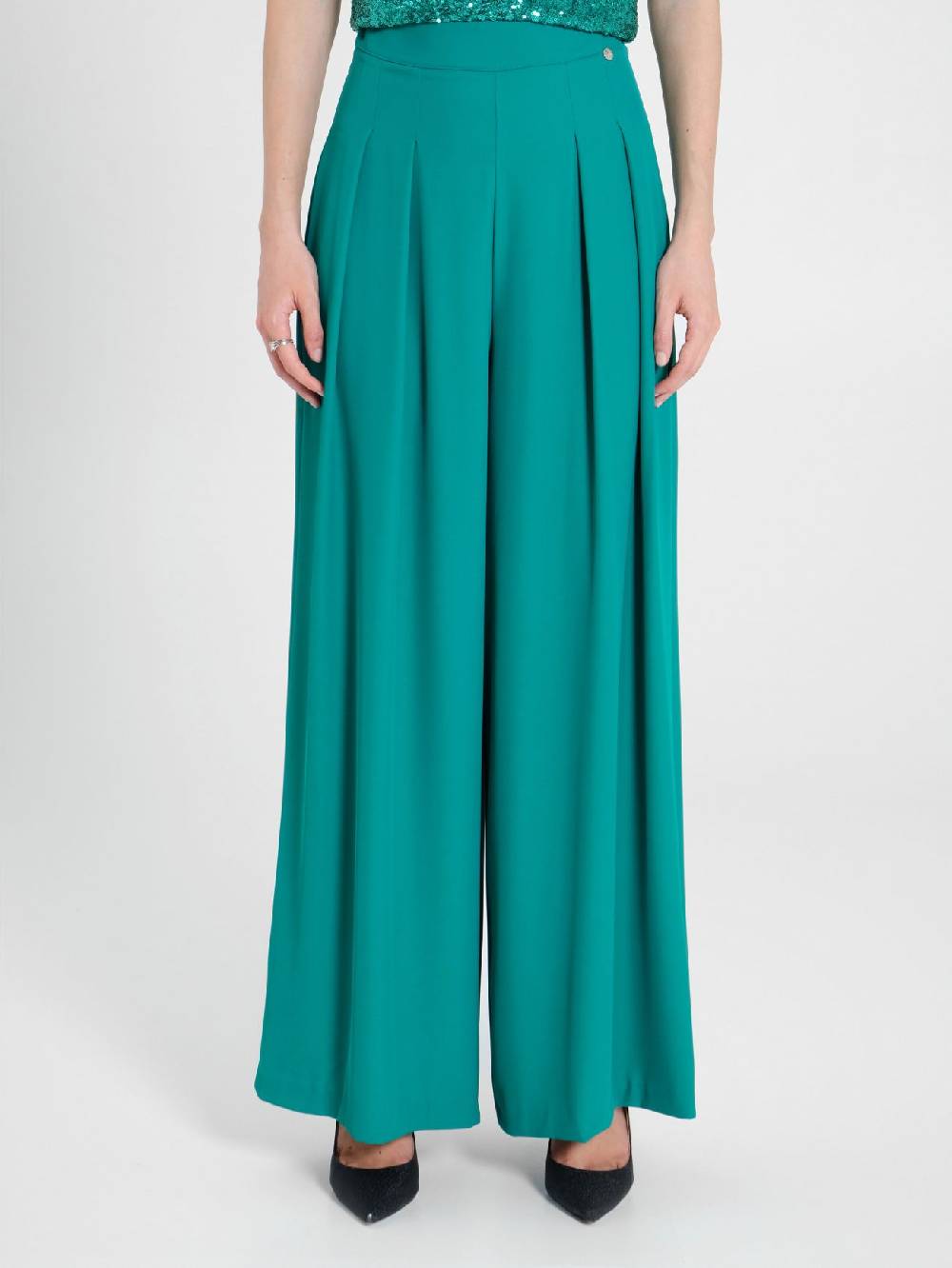 Rinascimento Pantaloni Palazzo Verde Giada