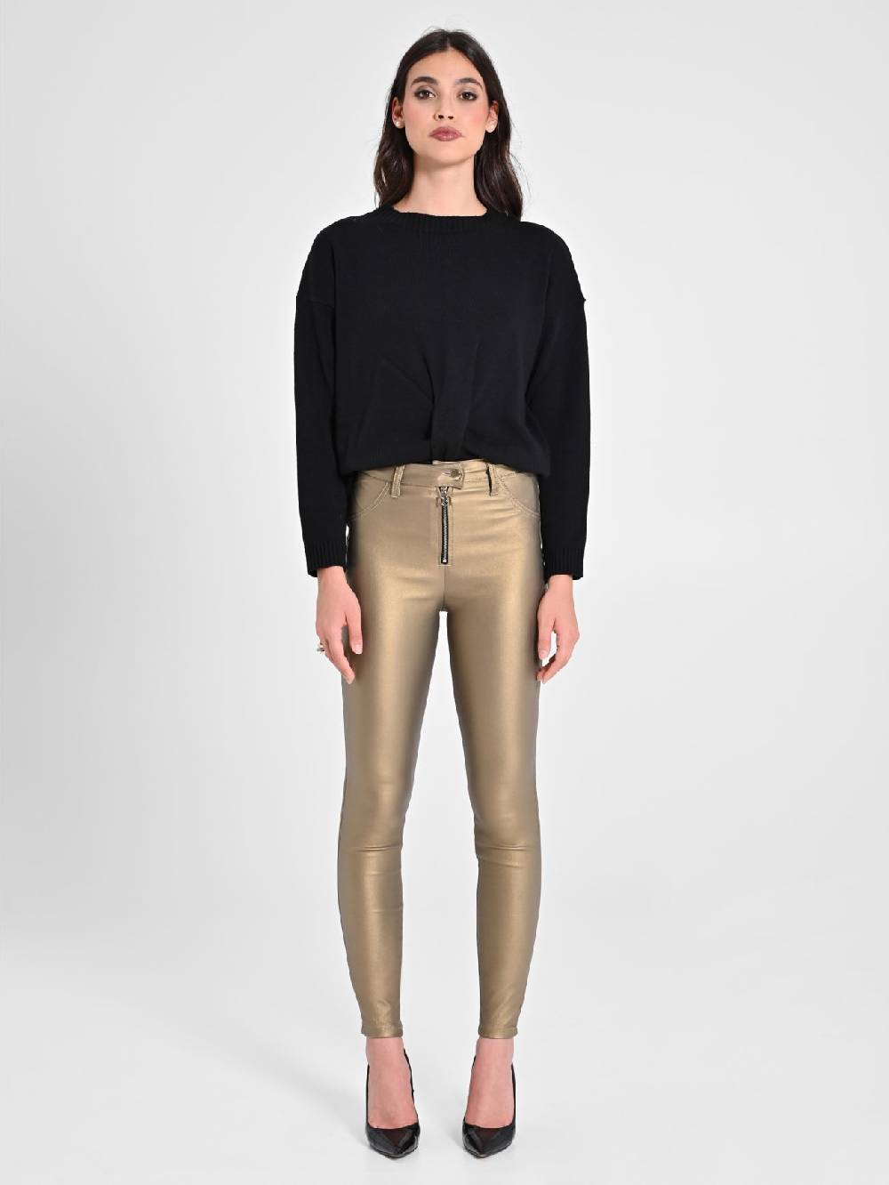Rinascimento Pantaloni Skinny Gold