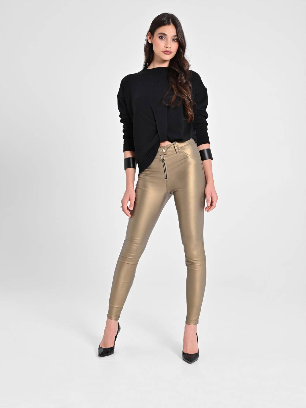 Rinascimento Pantaloni Skinny Gold