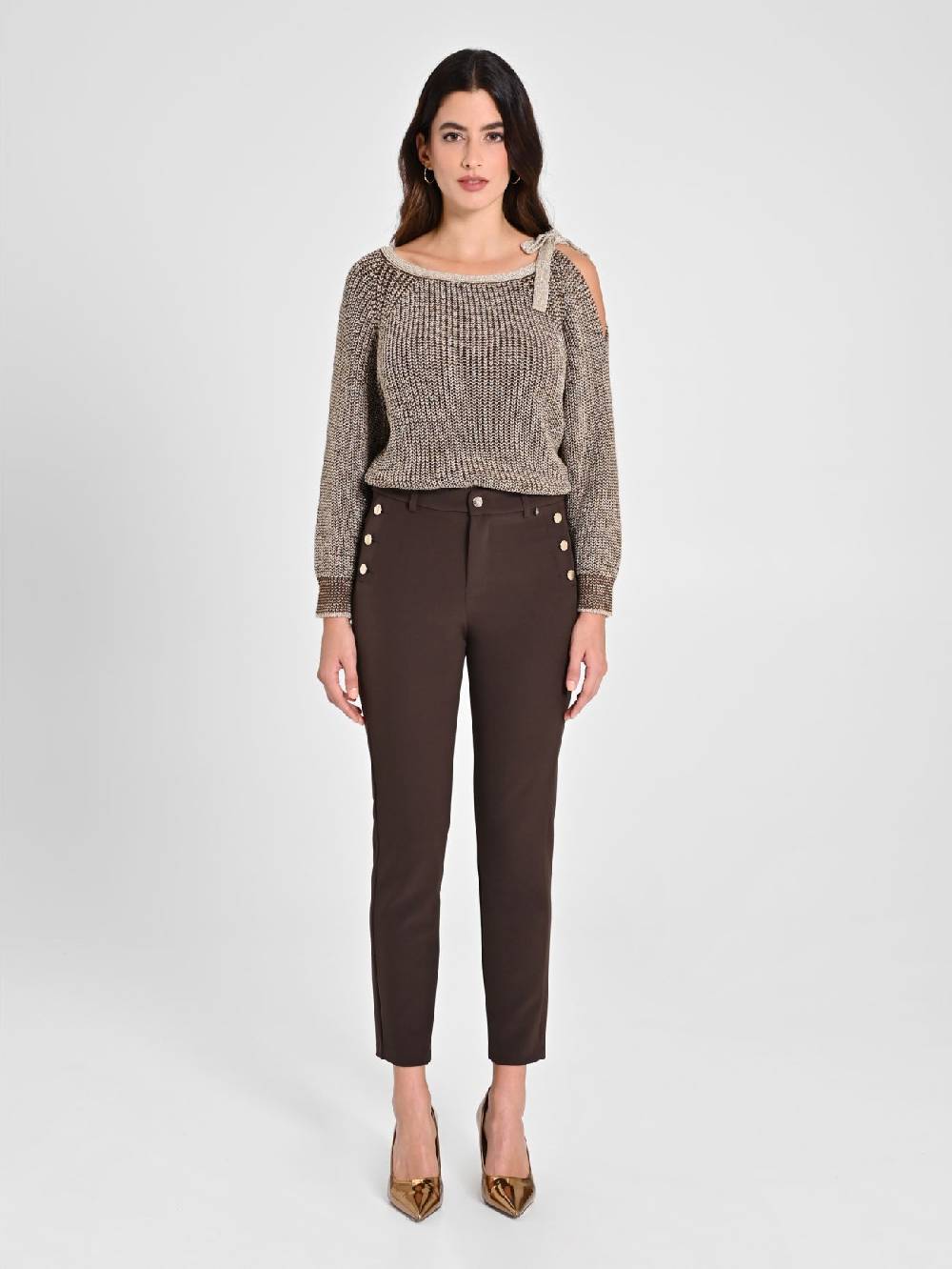 Rinascimento Pantaloni Skinny Marroni