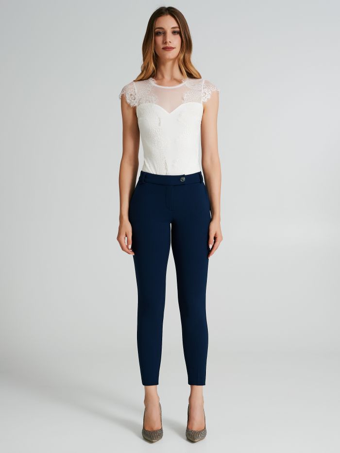 Rinascimento Pantaloni Slim In Scuba Crèpe