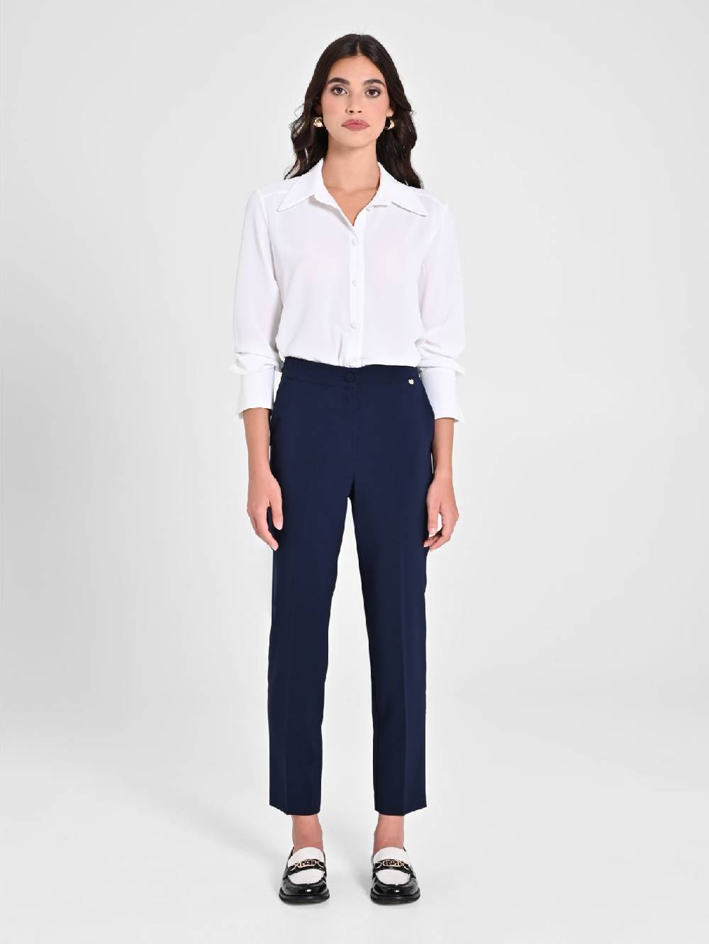 Rinascimento Pantaloni Straight Blu Navy