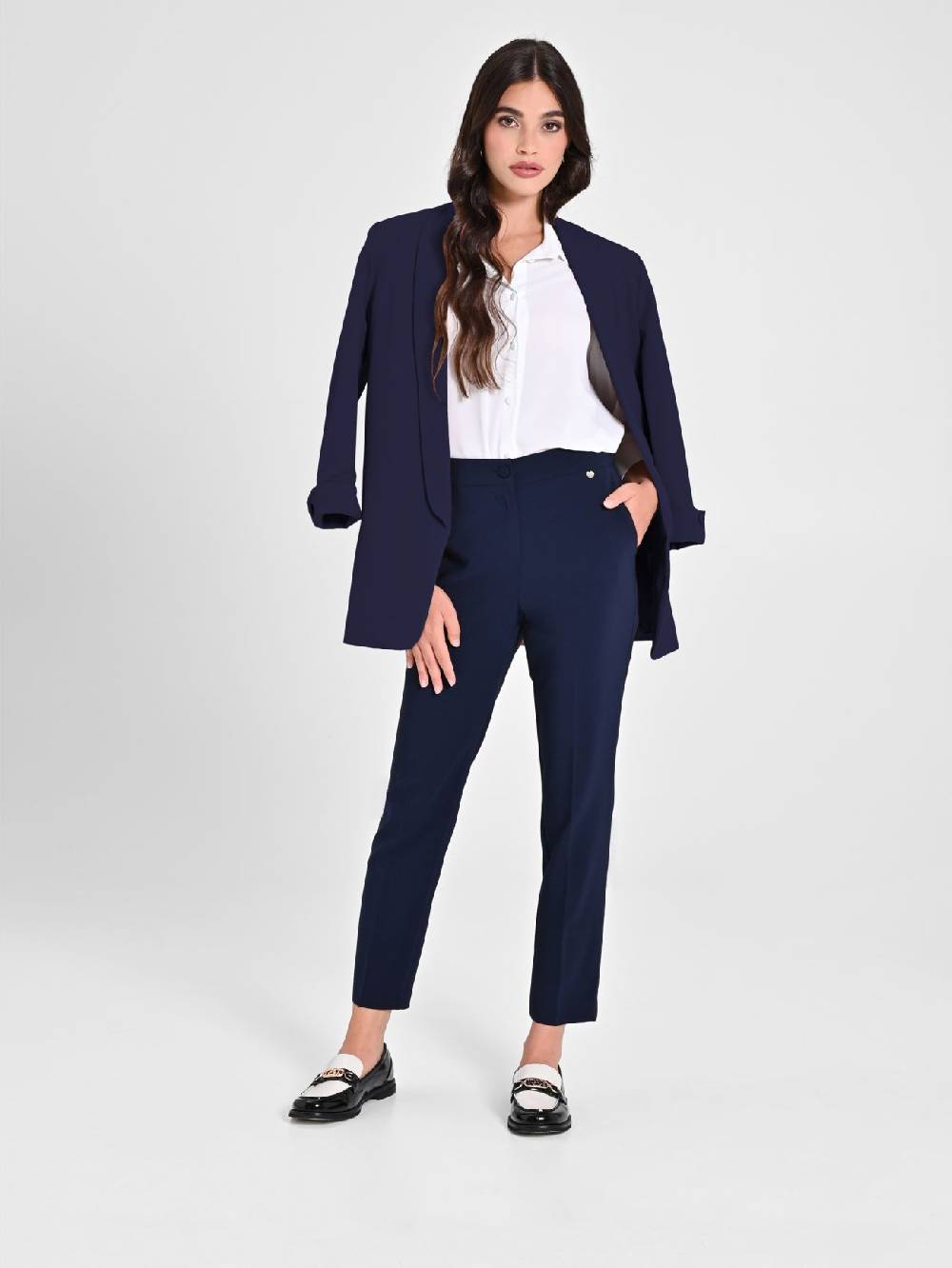 Rinascimento Pantaloni Straight Blu Navy