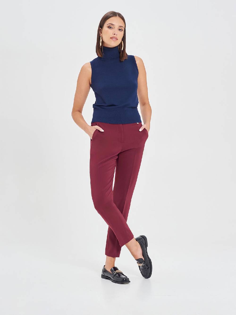 Rinascimento Pantaloni Straight Bordeaux