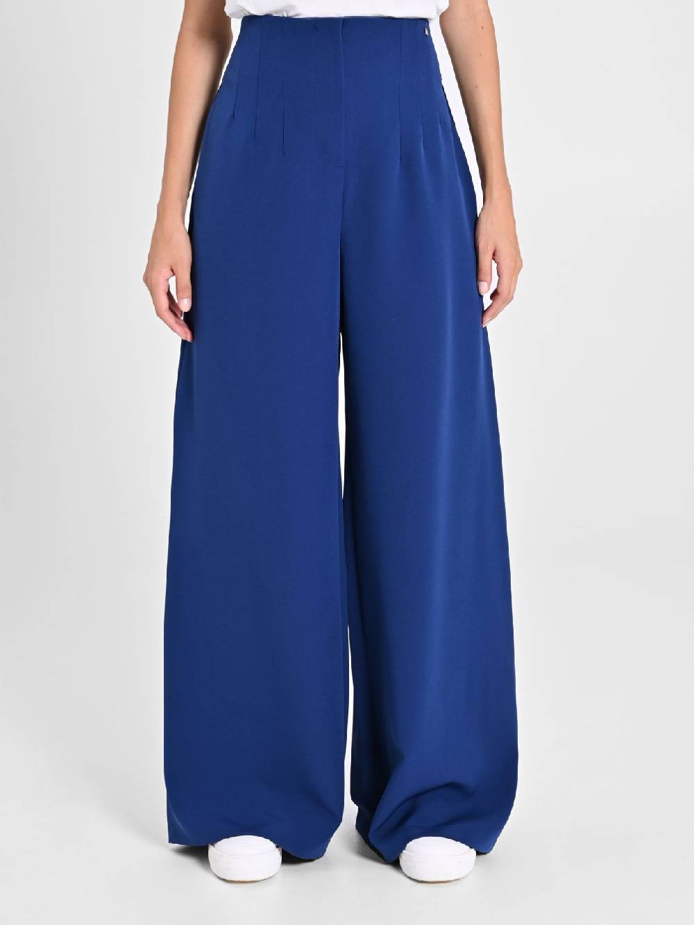 Rinascimento Pantaloni Wide Leg Blu Navy