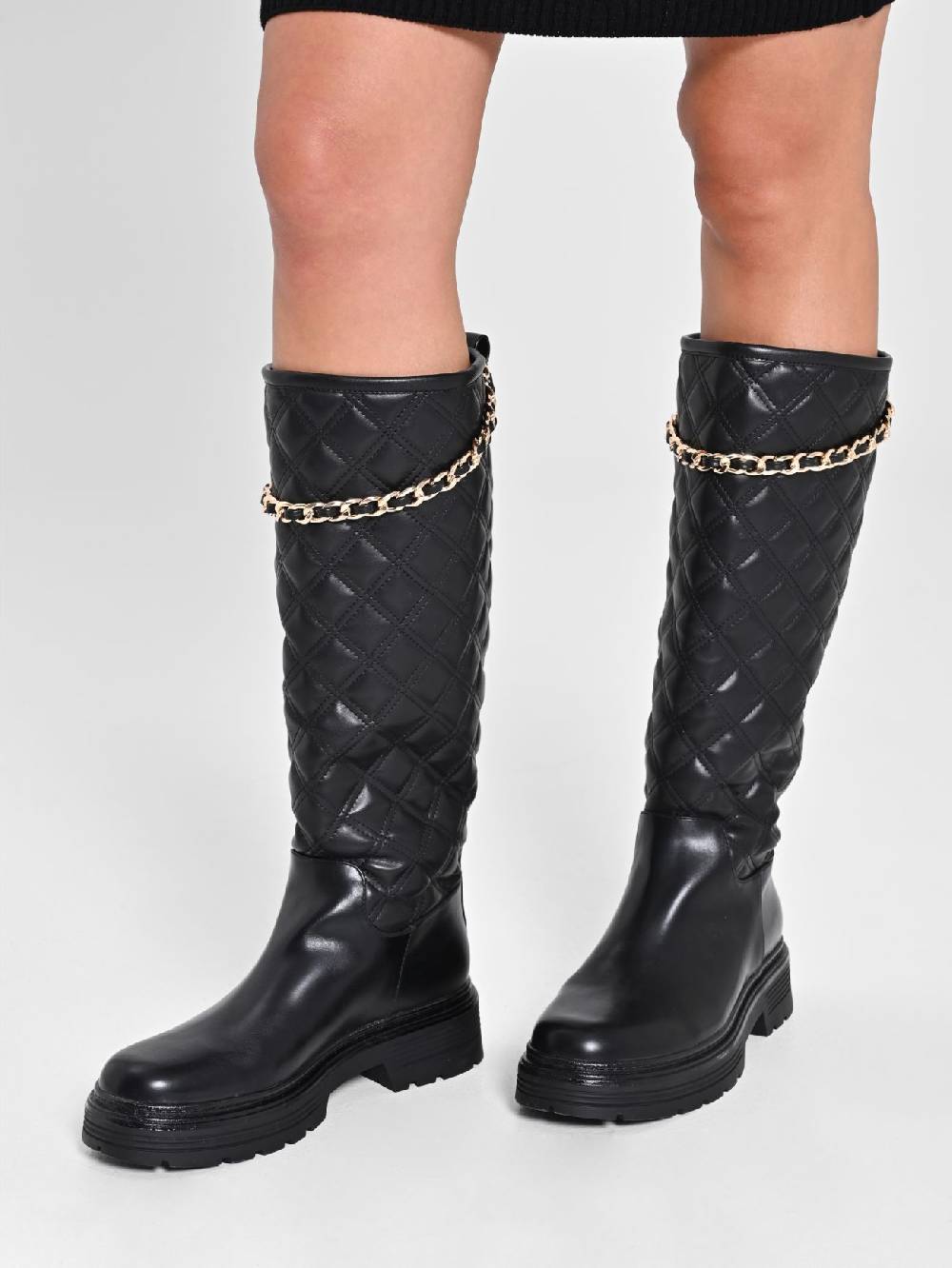 Rinascimento Stivali Matelassè con Catena