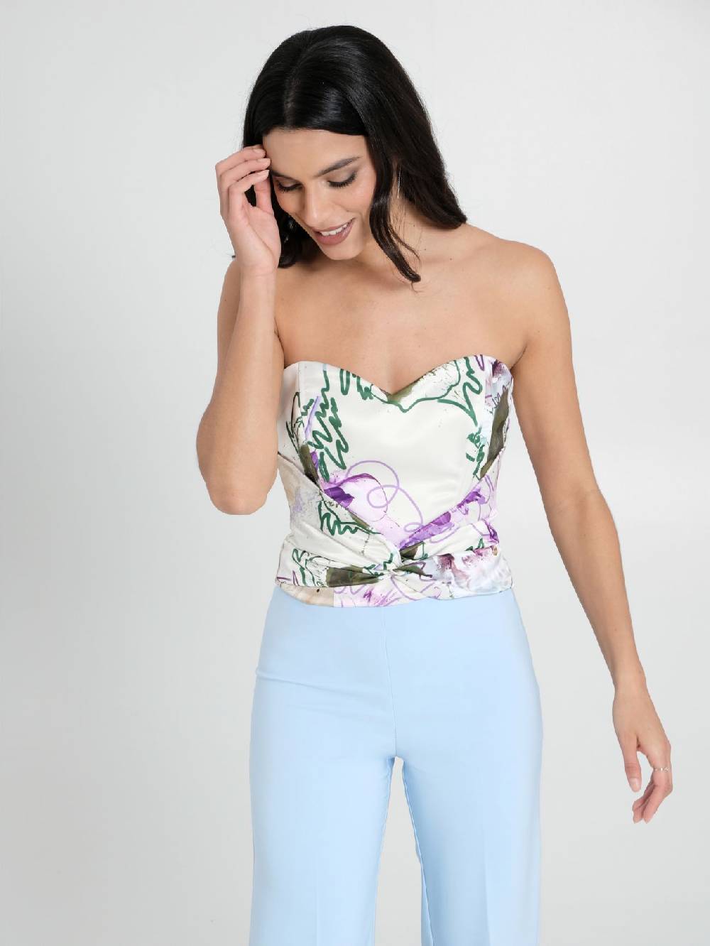 Rinascimento Top Bustier stampa Floreale