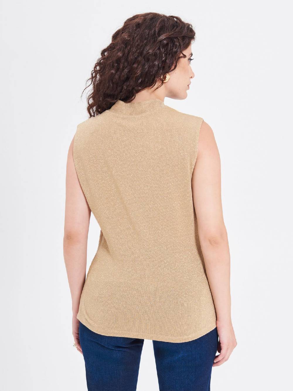 Rinascimento Top Curvy In Lurex Oro