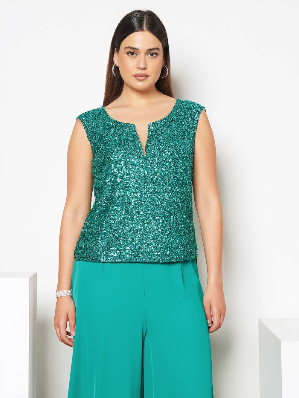 Rinascimento Top Curvy Paillettes