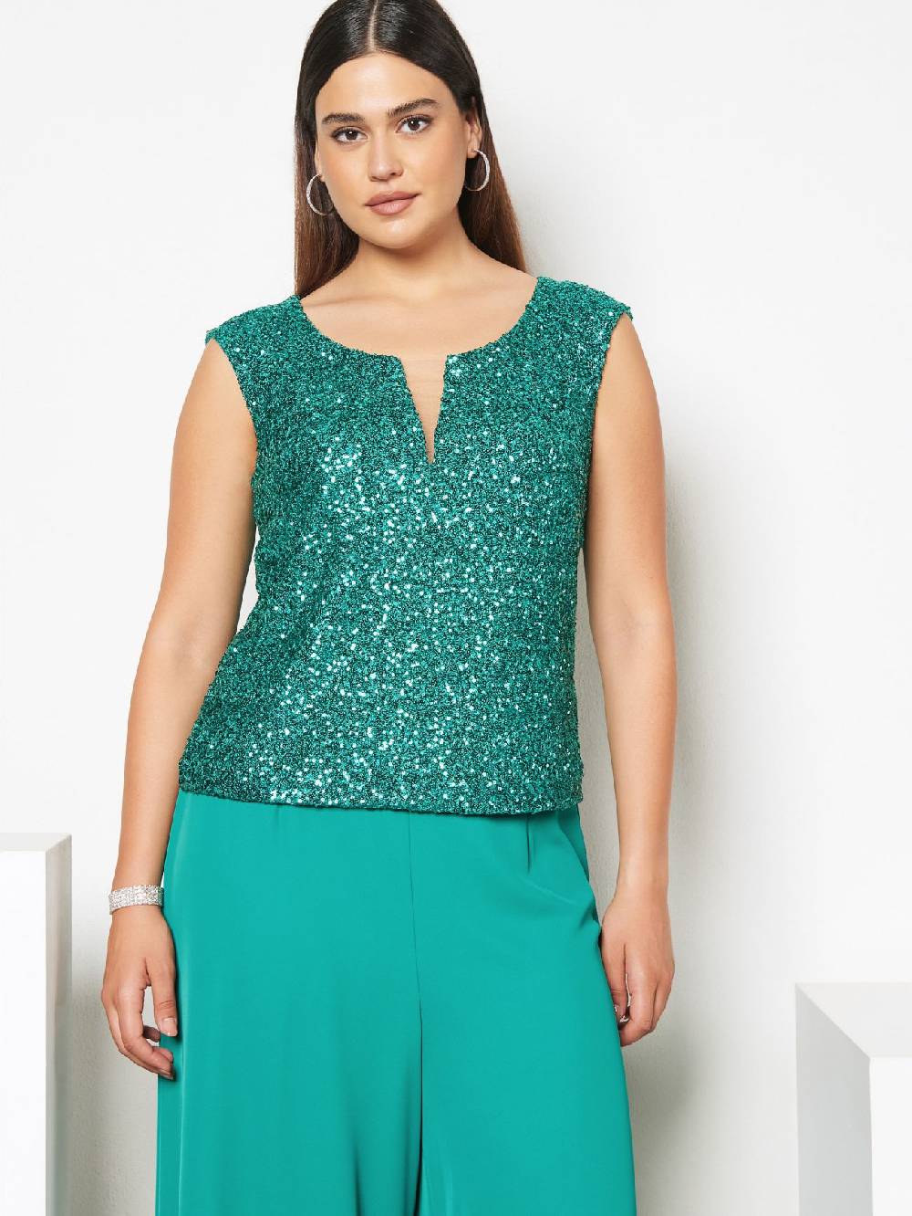 Rinascimento Top Curvy Paillettes