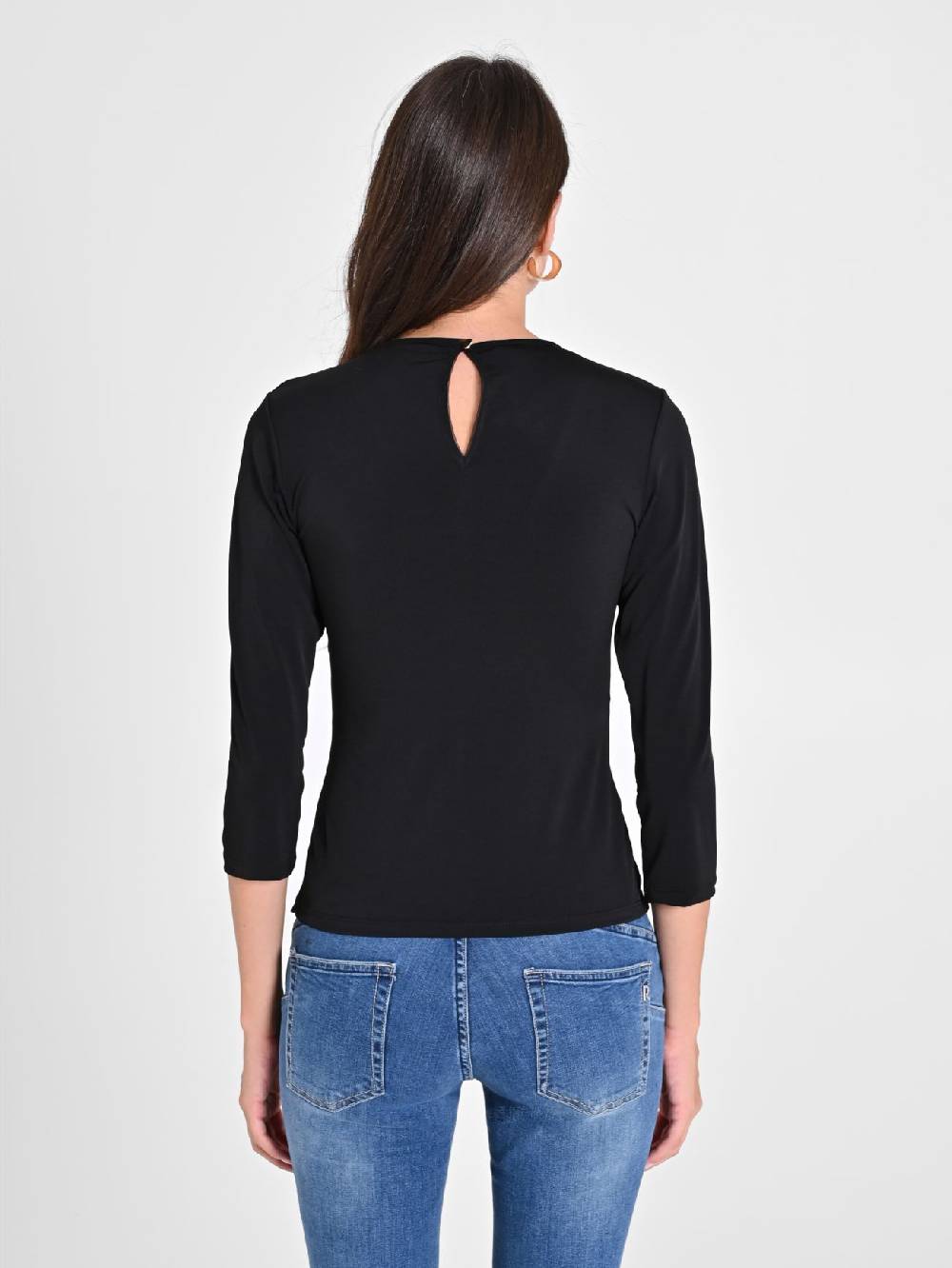 Rinascimento Top In Maglina Con Logo Nero