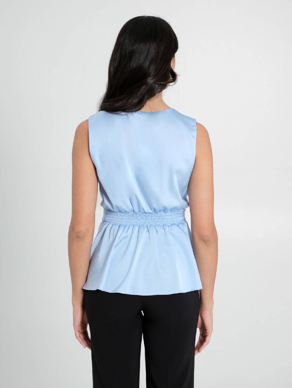 Rinascimento Top In Raso Azzurro