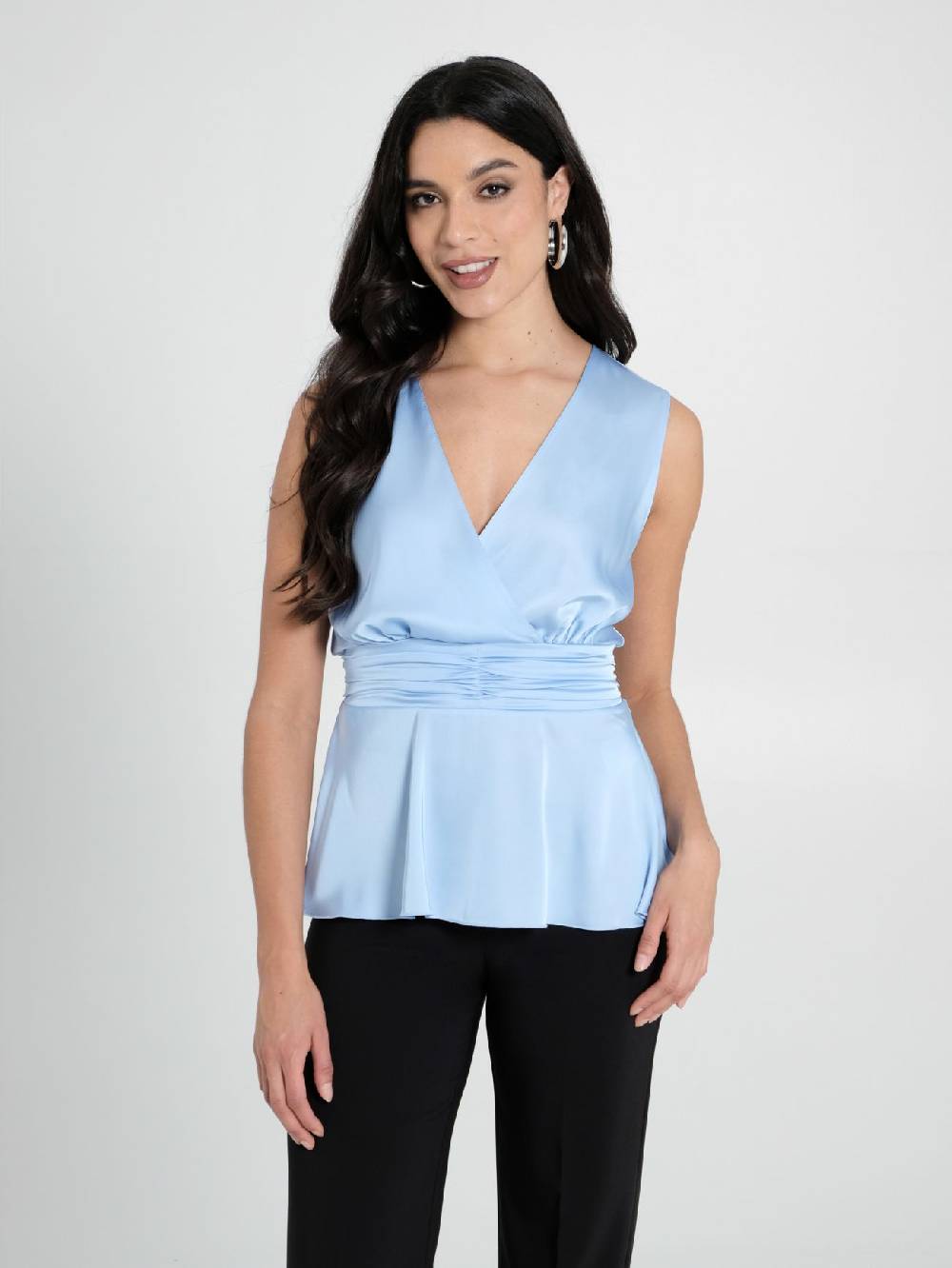 Rinascimento Top in Raso Azzurro