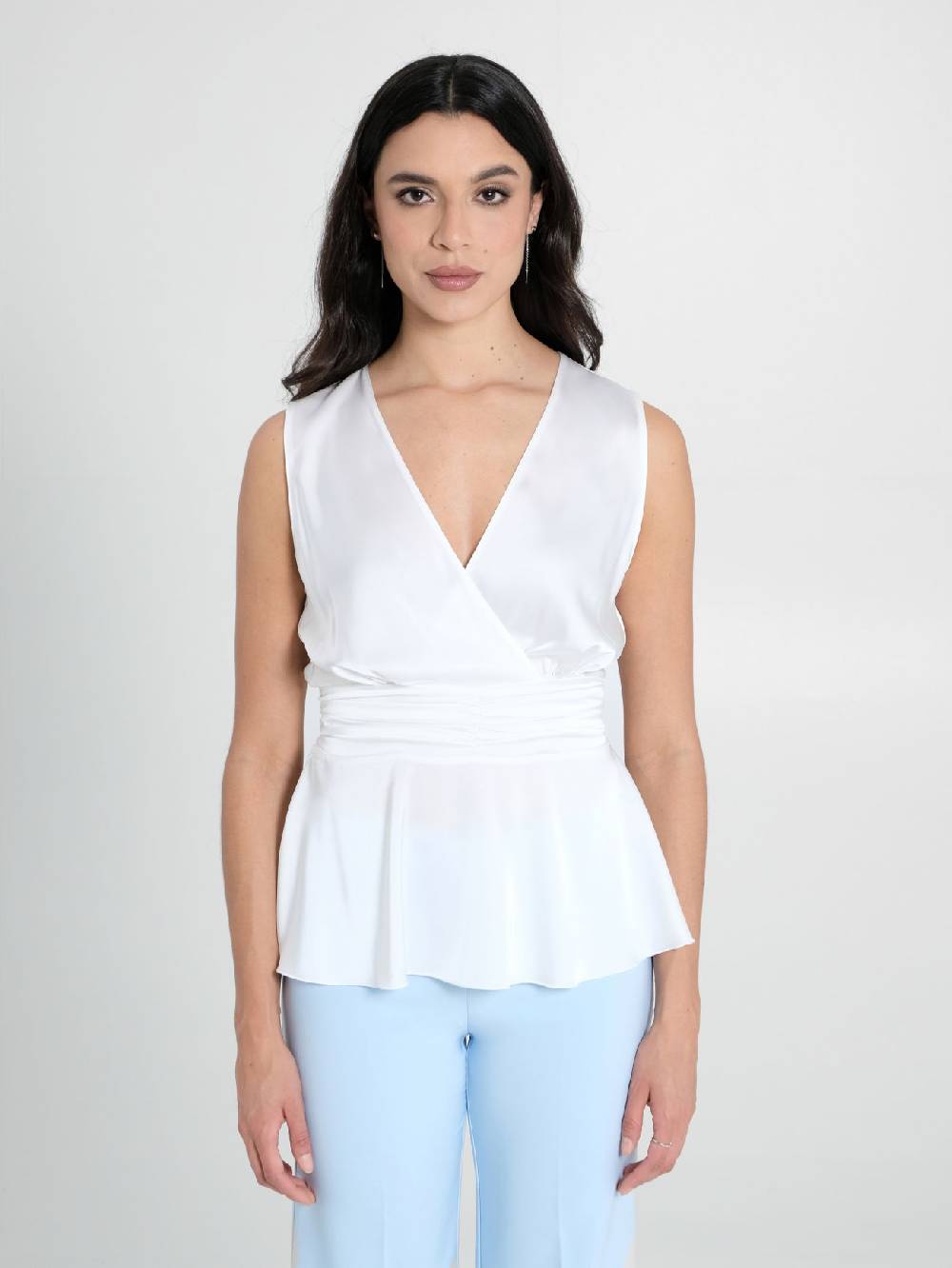 Rinascimento Top In Raso Bianco