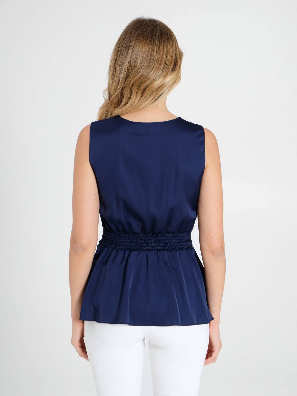 Rinascimento Top In Raso Blu