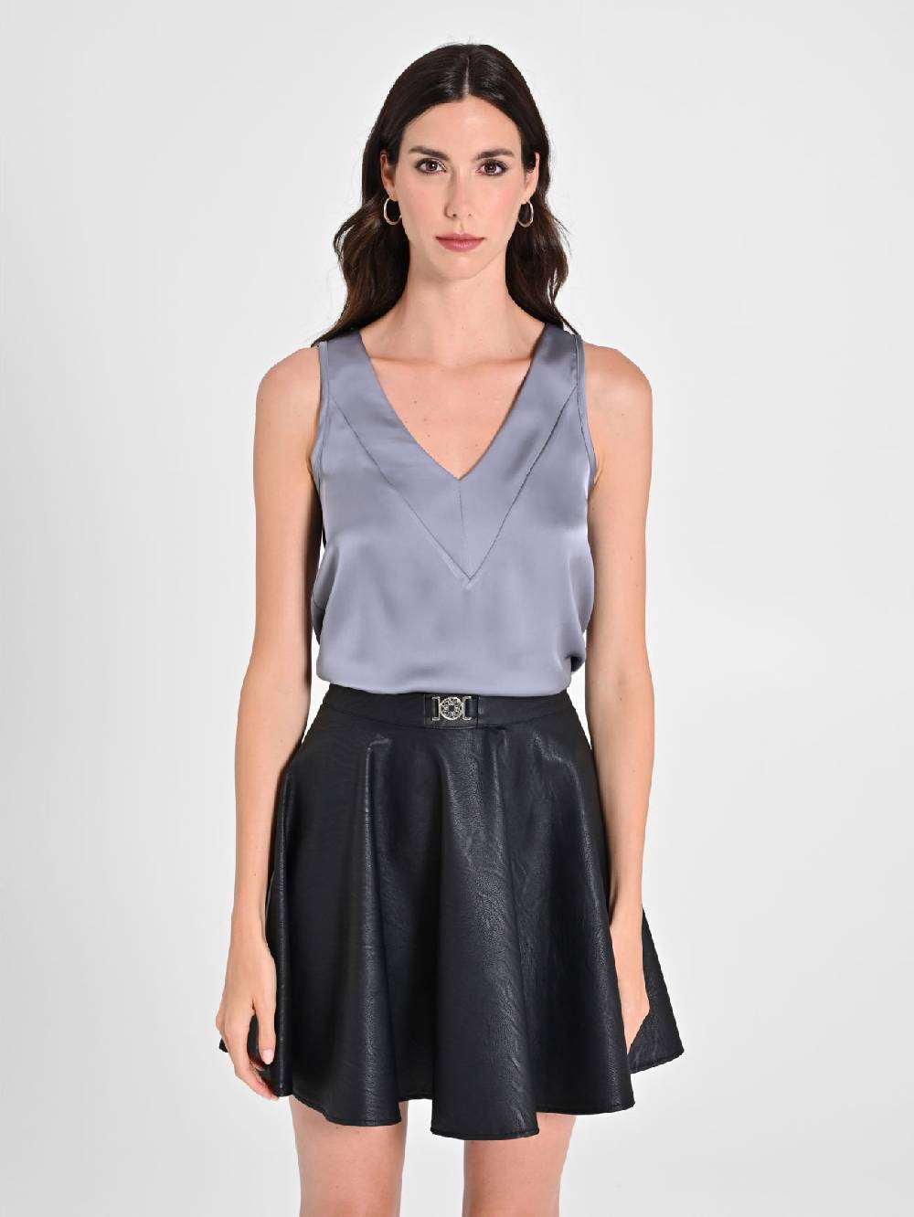 Rinascimento Top In Raso Grigio