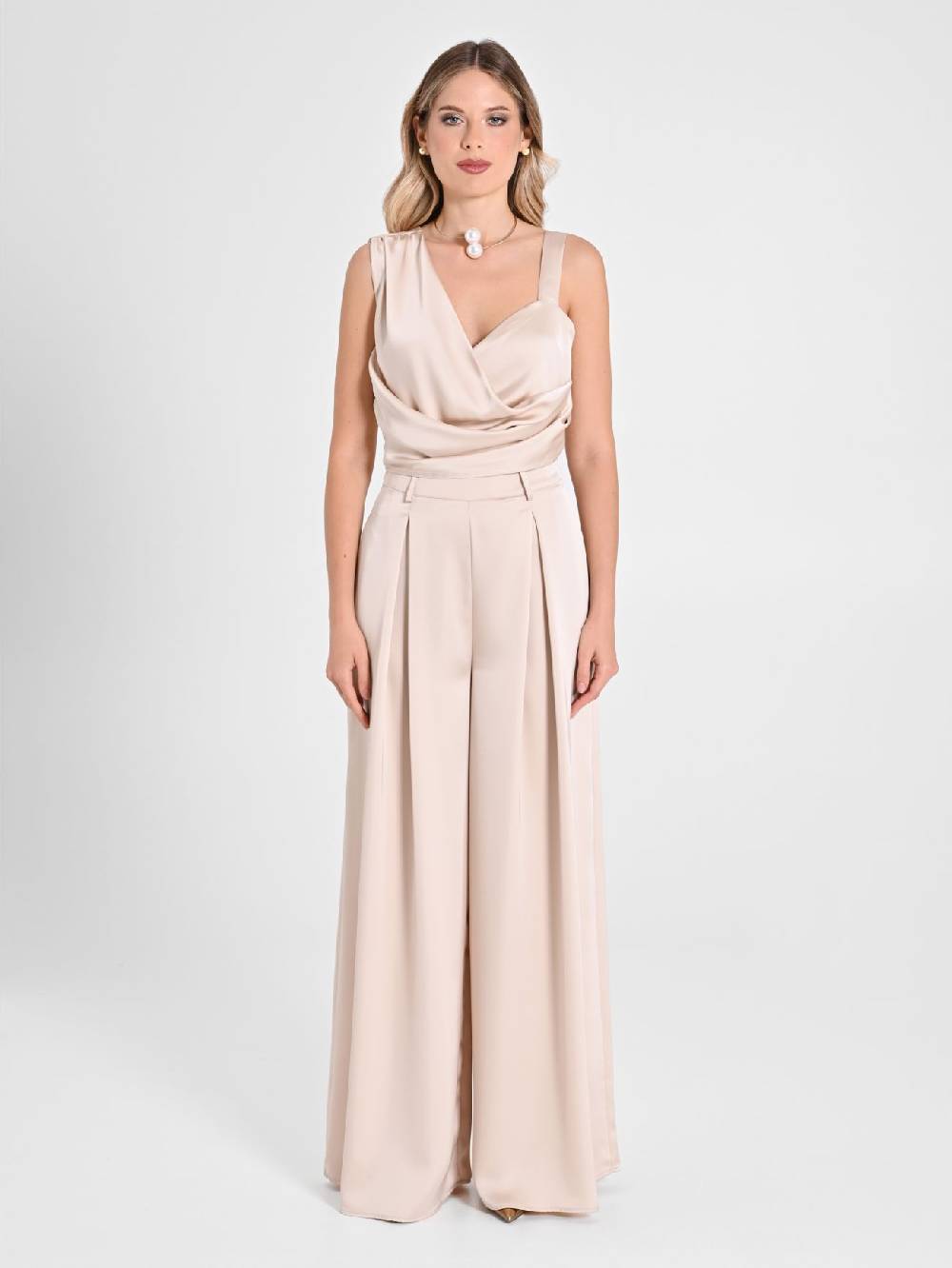 Rinascimento Top In Satin Beige