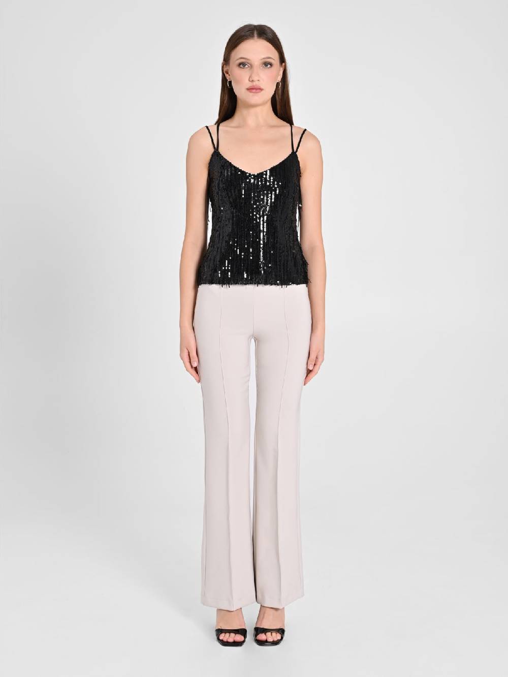 Rinascimento Top Paillettes Frange