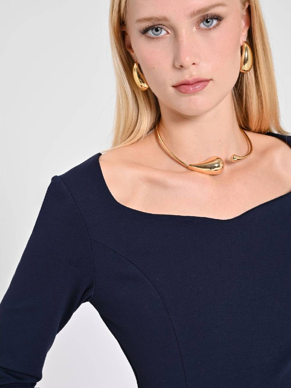 Rinascimento Tubino Blu In Punto Milano