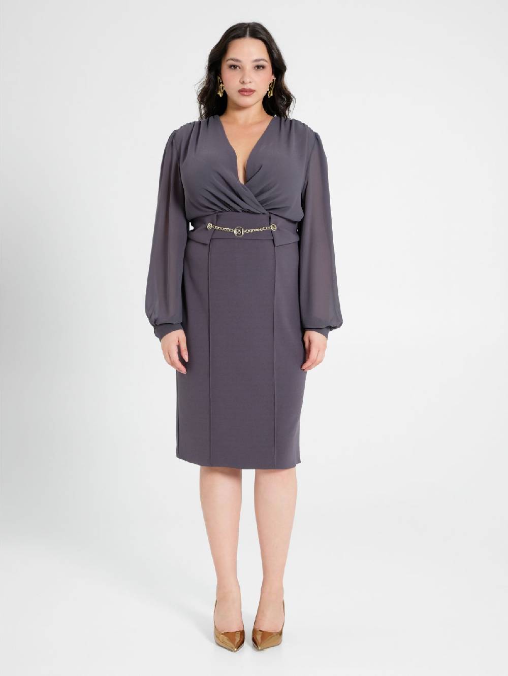 Rinascimento Tubino Curvy Chain Grigio