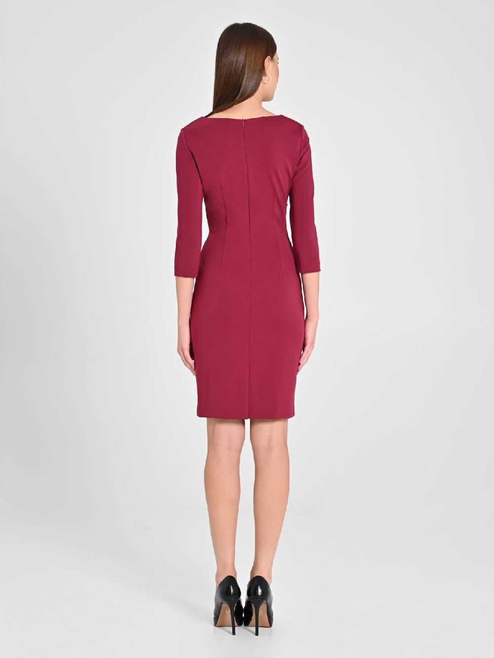 Rinascimento Tubino Drappeggiato Bordeaux