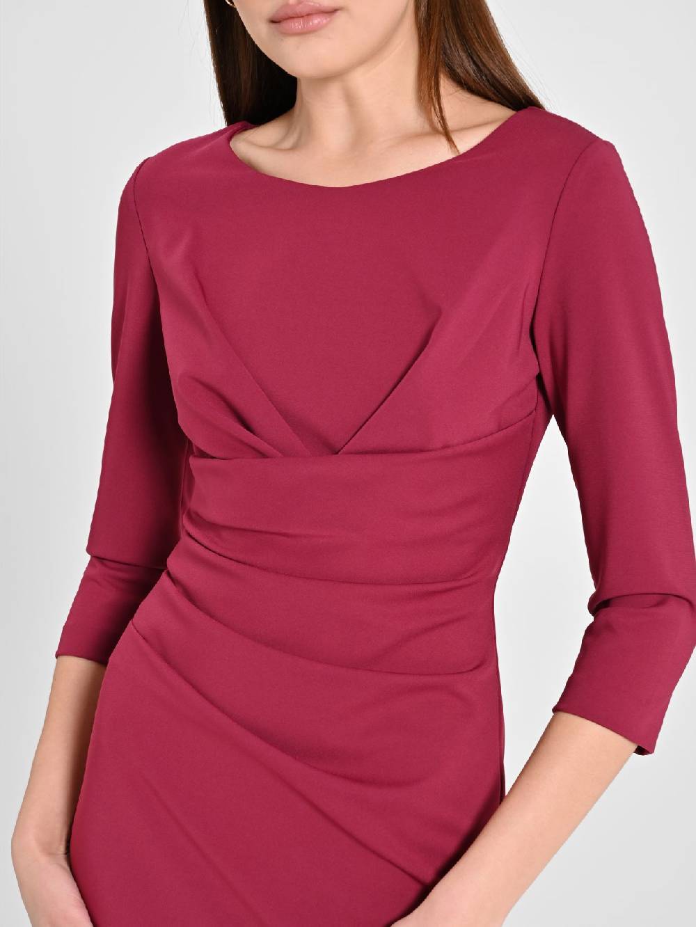 Rinascimento Tubino Drappeggiato Bordeaux