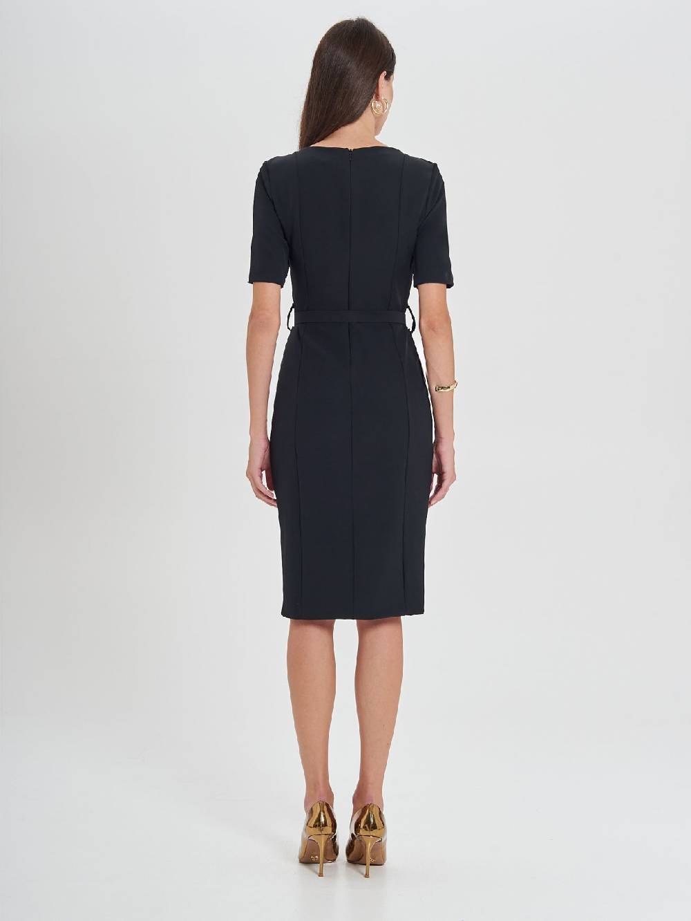 Rinascimento Tubino Nero Con Scollo A Cuore