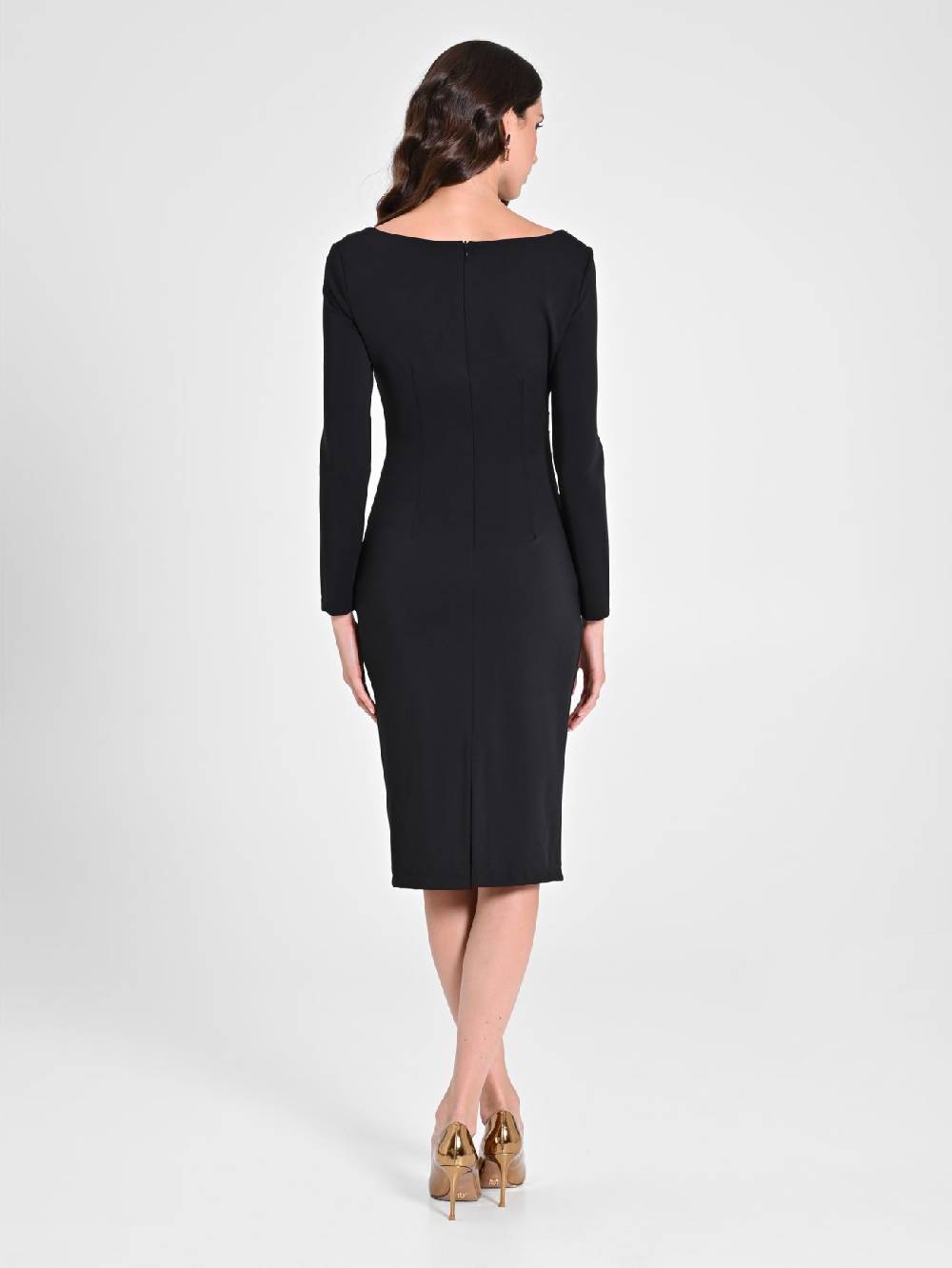 Rinascimento Tubino Nero Con Scollo Squadrato