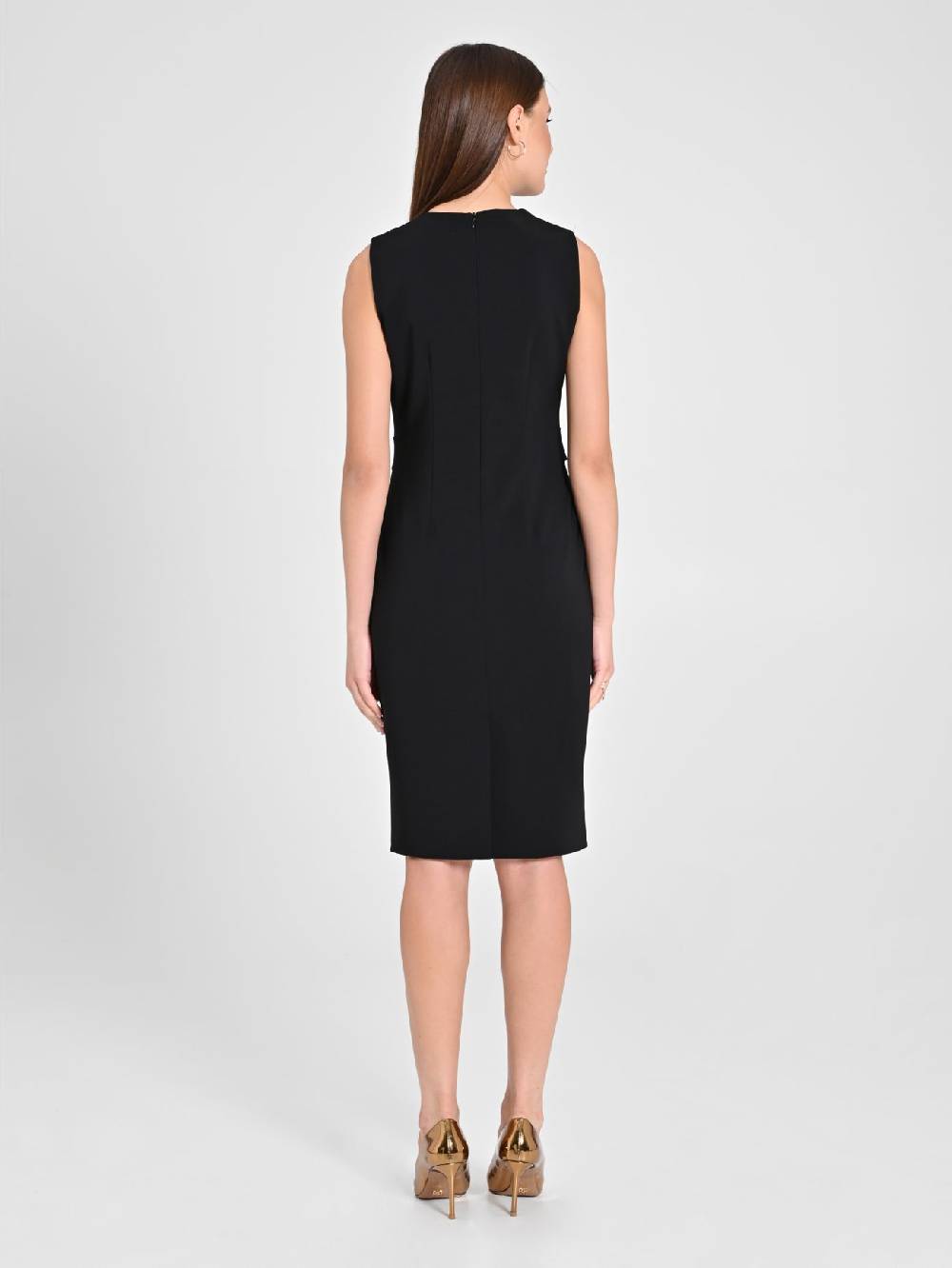 Rinascimento Tubino Nero Fibbia Geometrica