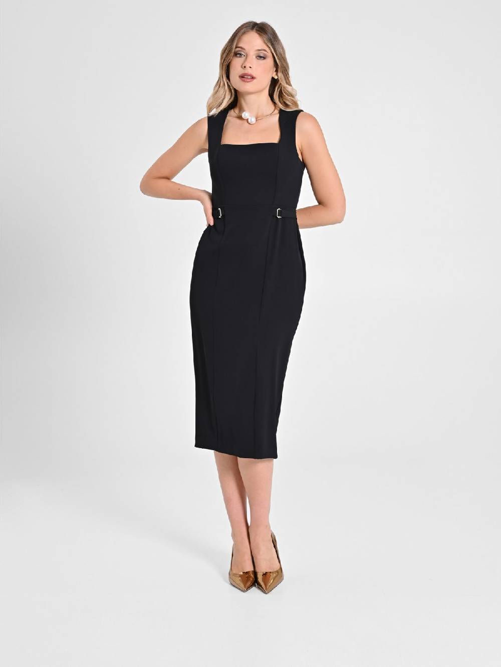 Rinascimento Tubino Nero Fibbie