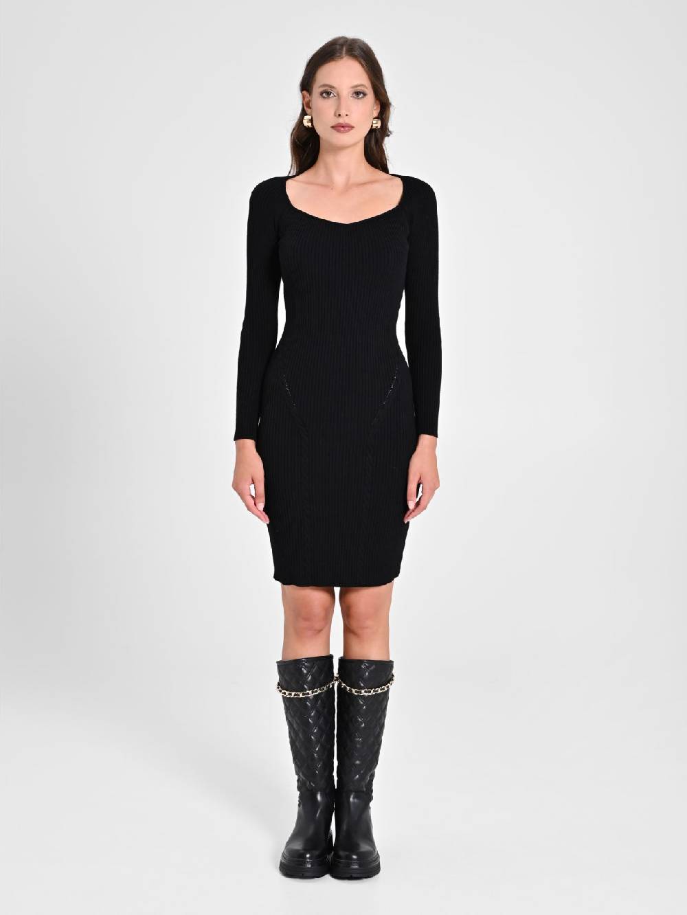 Rinascimento Tubino Nero In Maglia