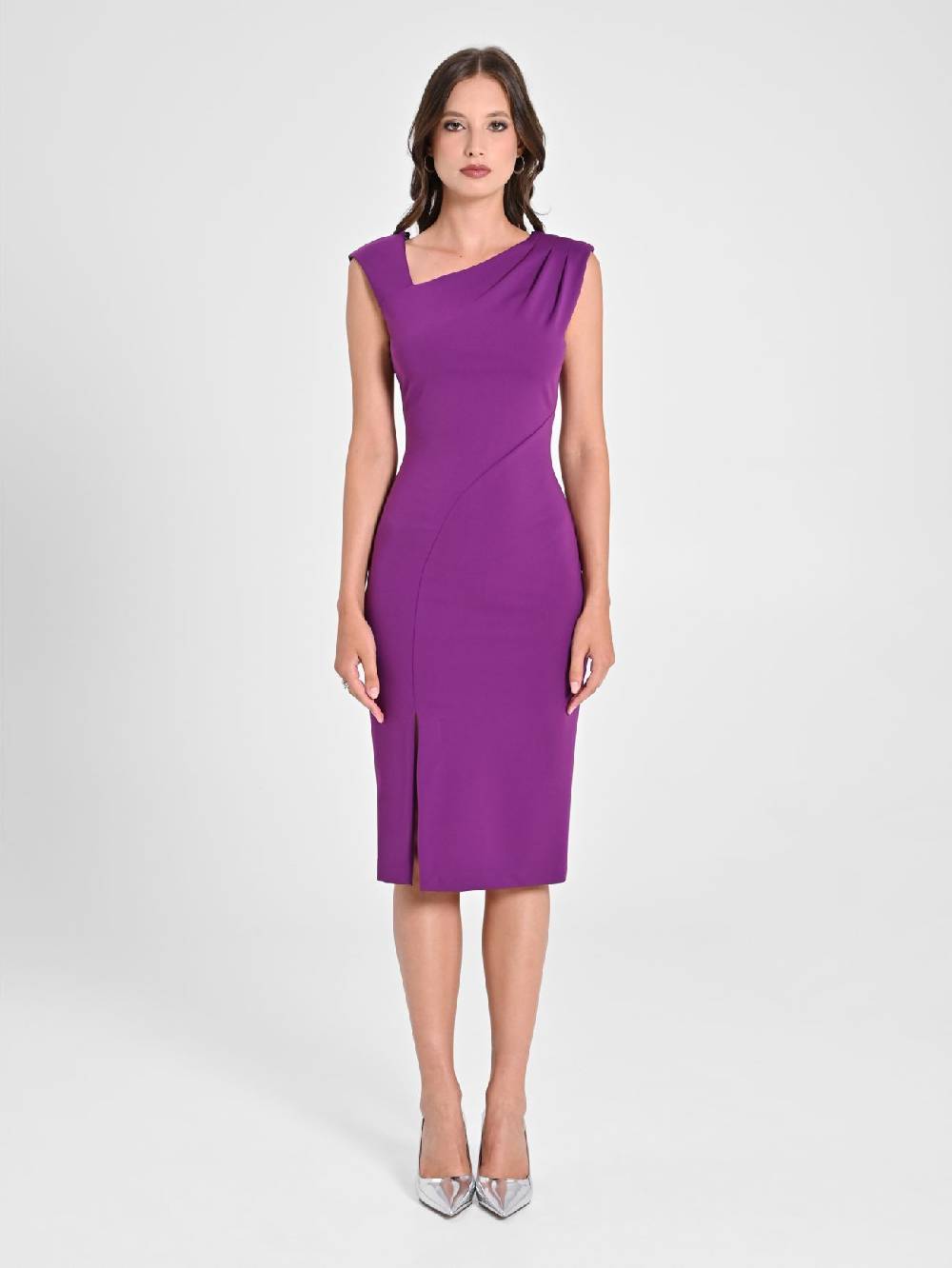 Rinascimento Tubino Scollo Asimmetrico Viola