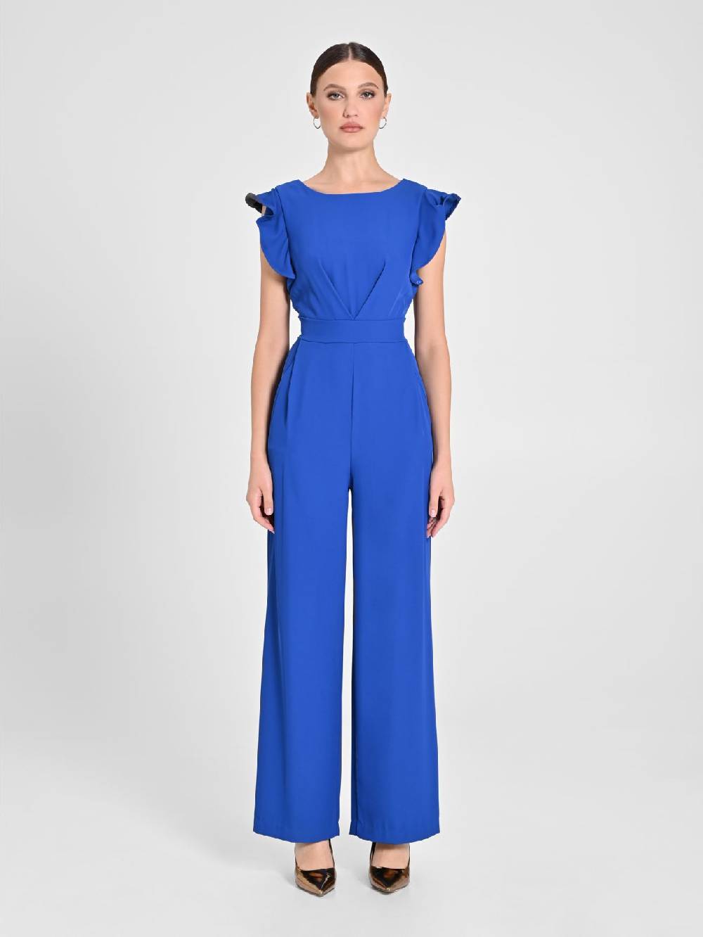 Rinascimento Tuta Blu Cina Con Maniche Ad Aletta