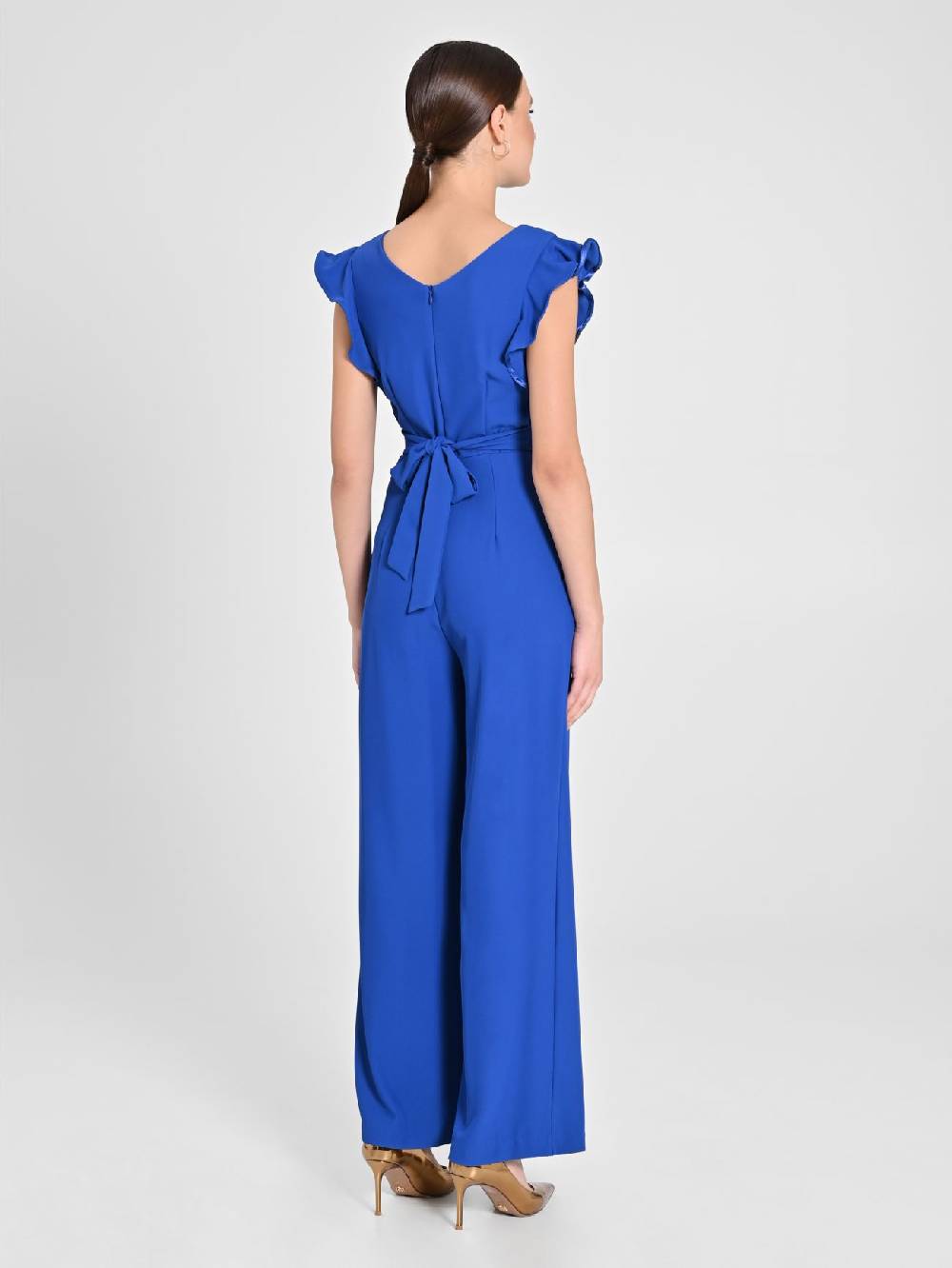 Rinascimento Tuta Blu Cina Con Maniche Ad Aletta