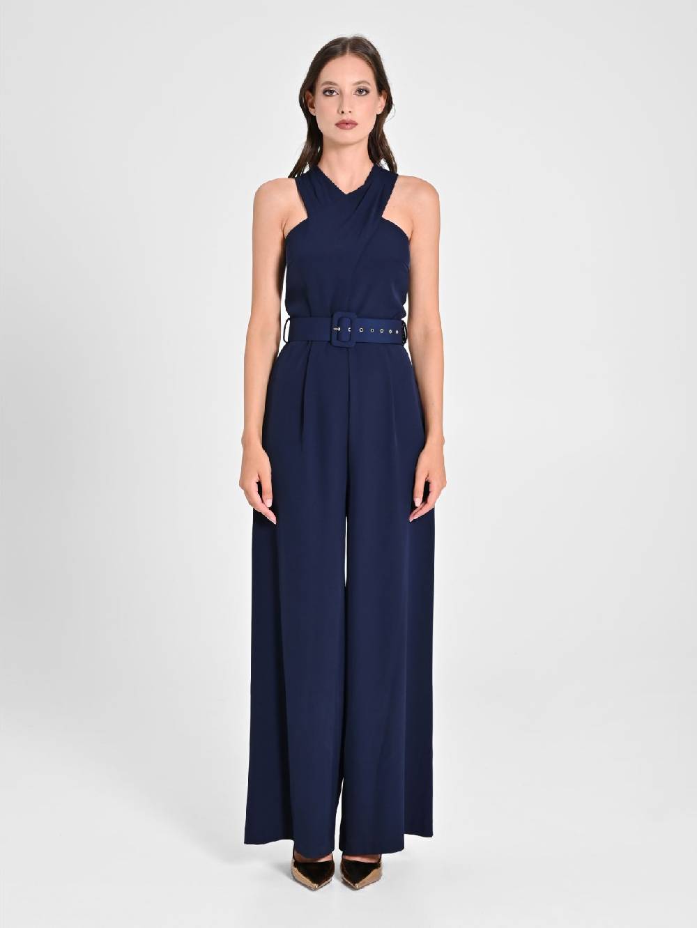 Rinascimento Tuta Con Scollo Intrecciato Blu Navy