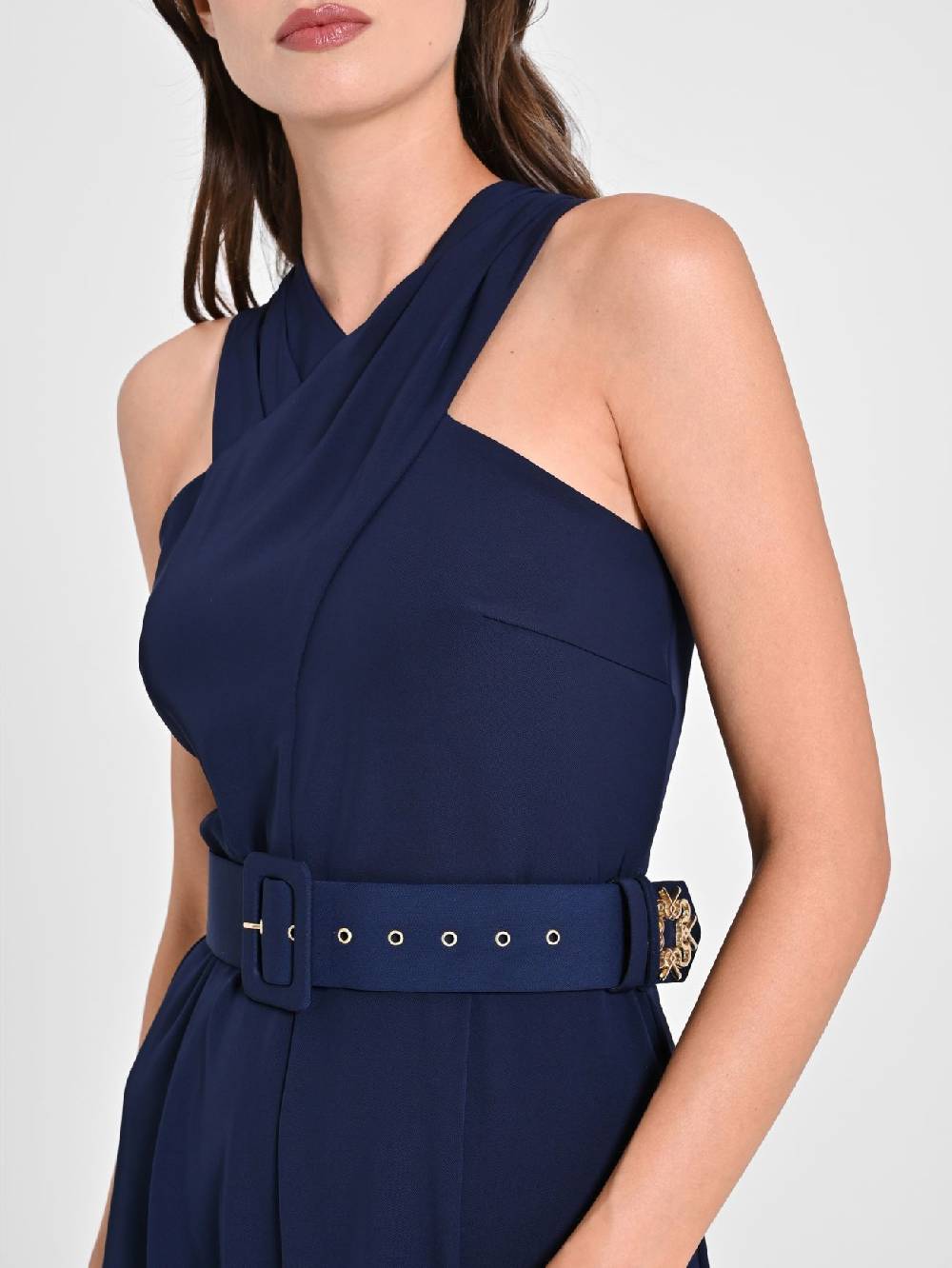 Rinascimento Tuta Con Scollo Intrecciato Blu Navy