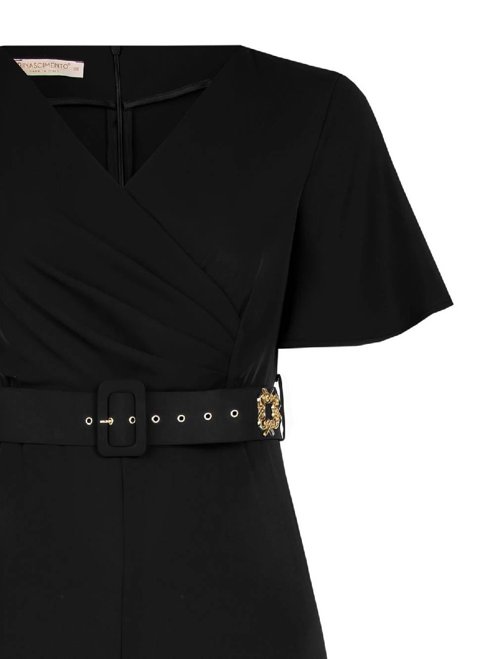 Rinascimento Tuta Curvy Con Cintura Nero