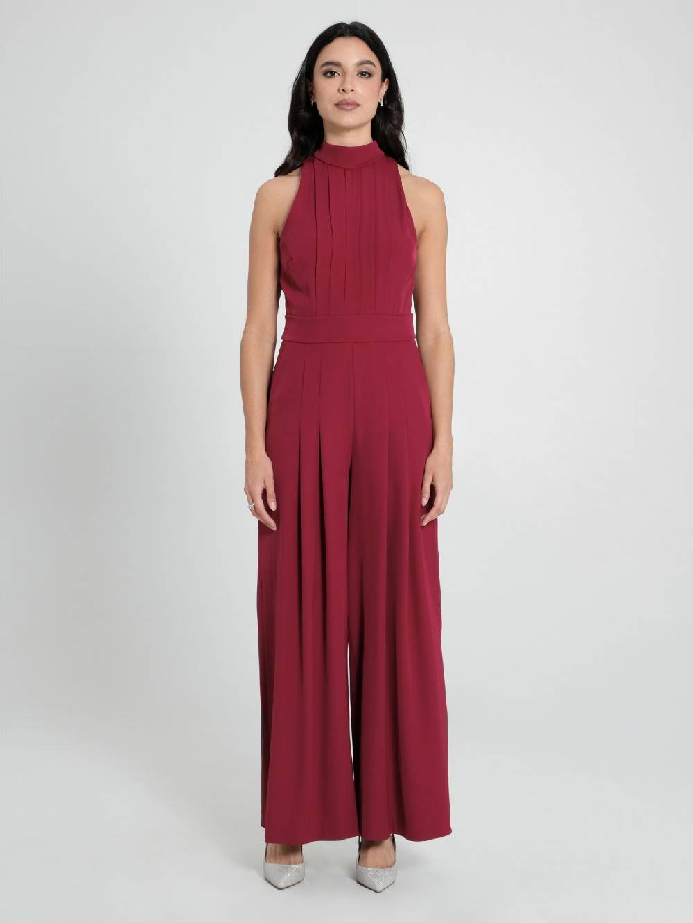 Rinascimento Tuta Pieghe Cucite Bordeaux