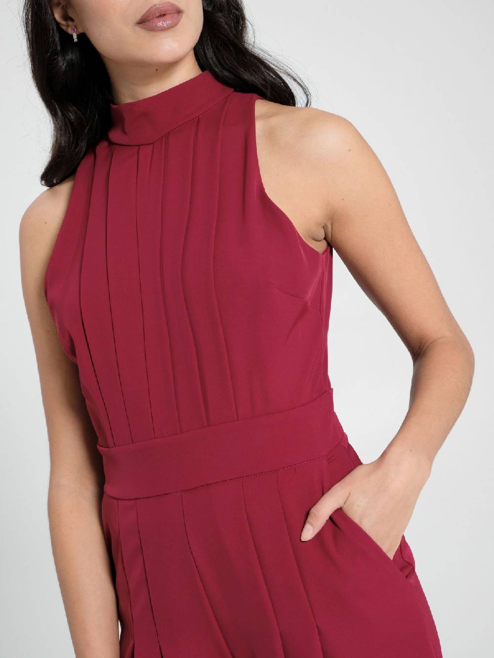 Rinascimento Tuta Pieghe Cucite Bordeaux