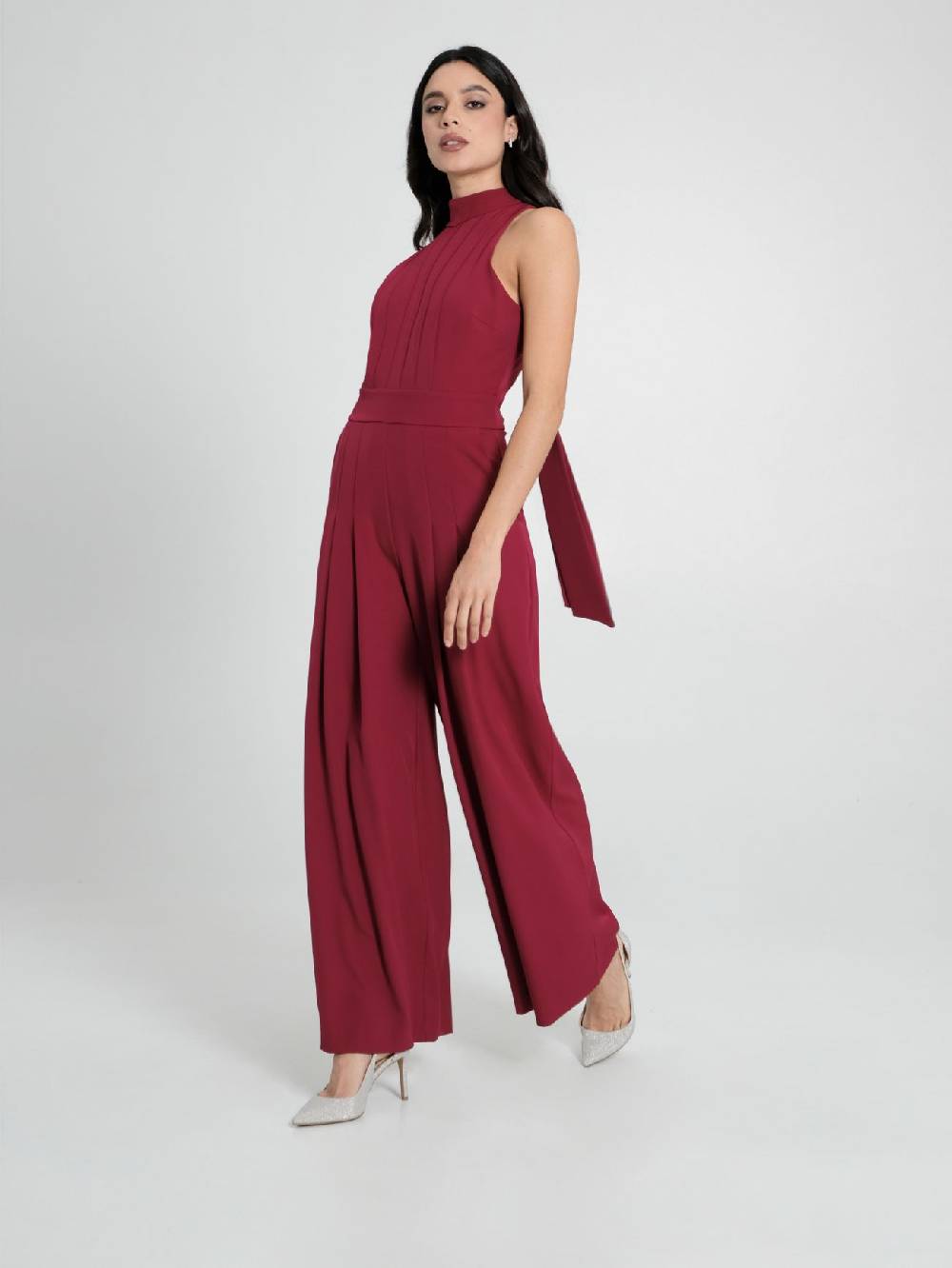 Rinascimento Tuta Pieghe Cucite Bordeaux