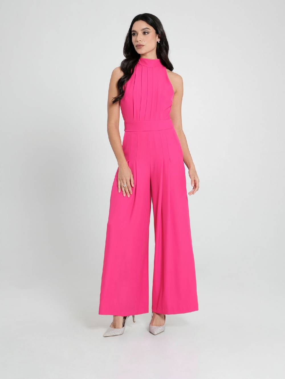 Rinascimento Tuta Pieghe Cucite Fuxia