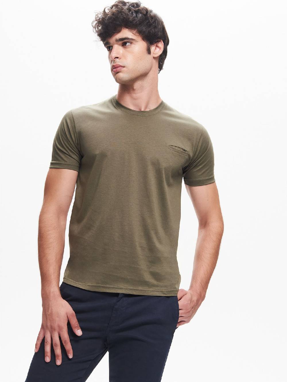 Rinascimento T-shirt Girocollo Uomo Taschino a Filetto QB24