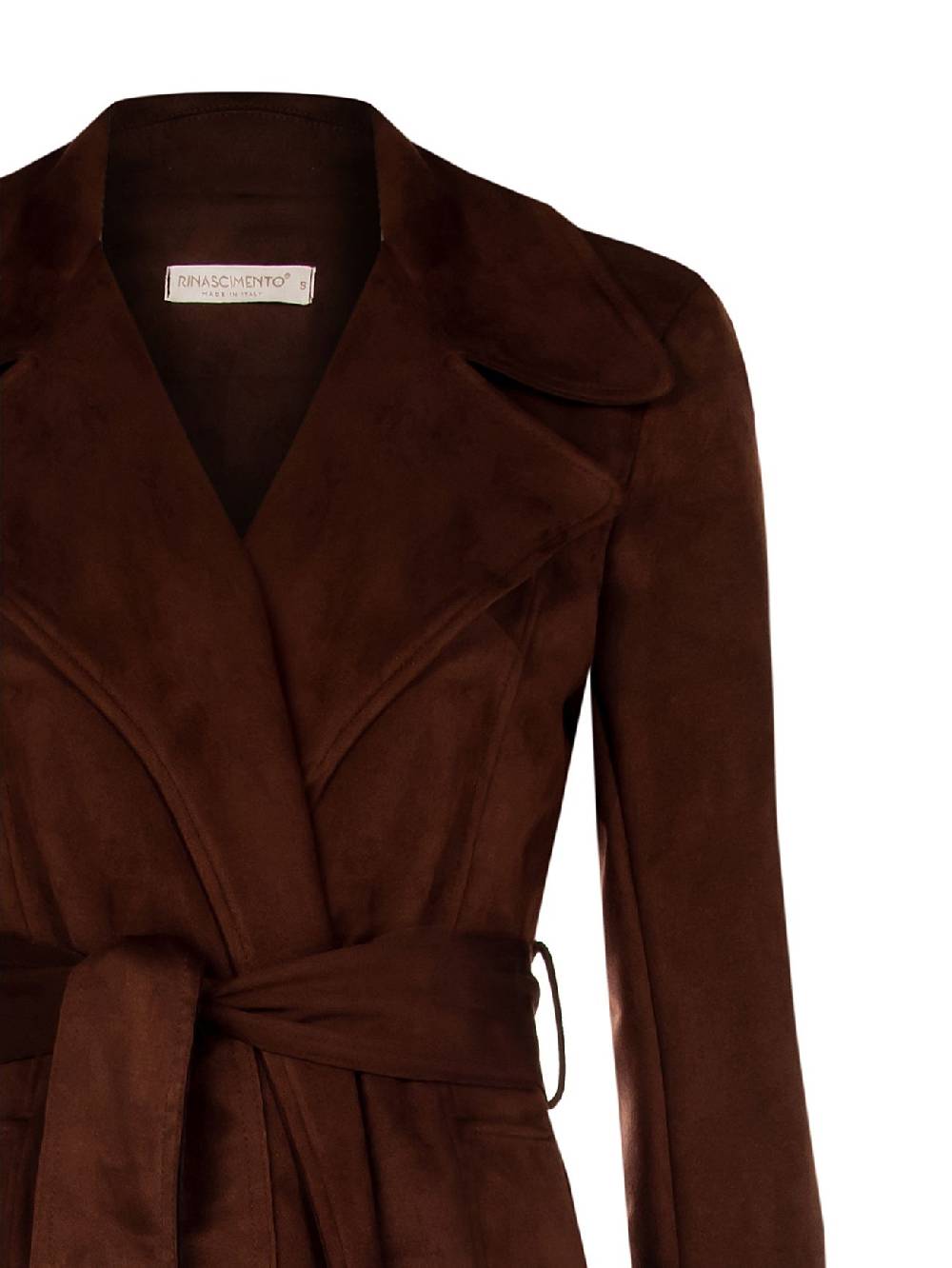 Rinascimento Trench Effetto Camoscio Color Cioccolato