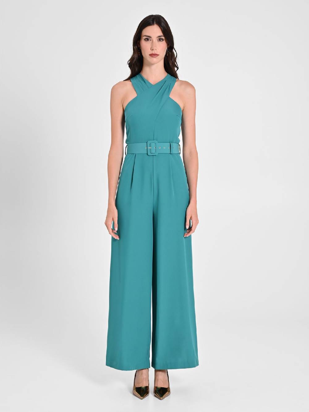 Rinascimento Tuta Con Scollo Intrecciato Verde Giada