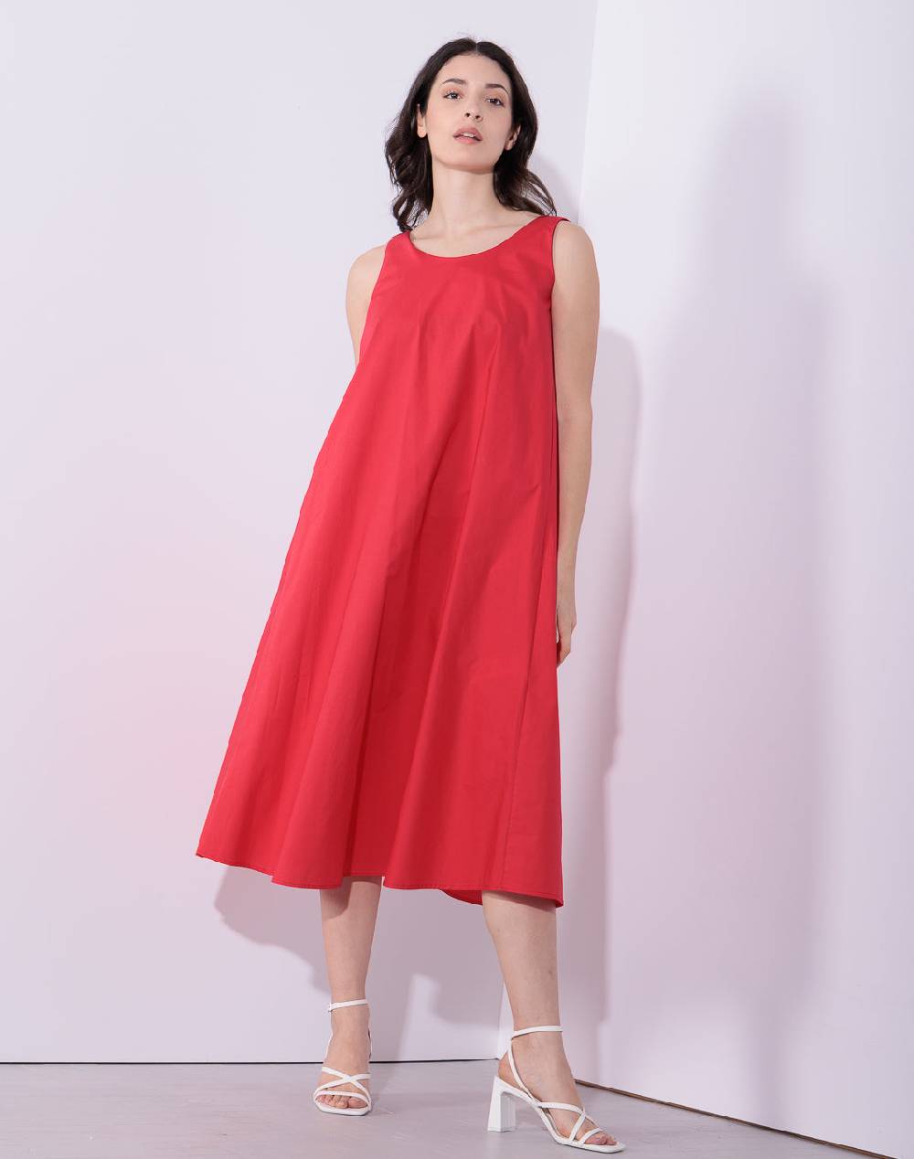 Risskio Alma - Abito Lungo Con Spalline Bi-colore In Popeline Di Cotone